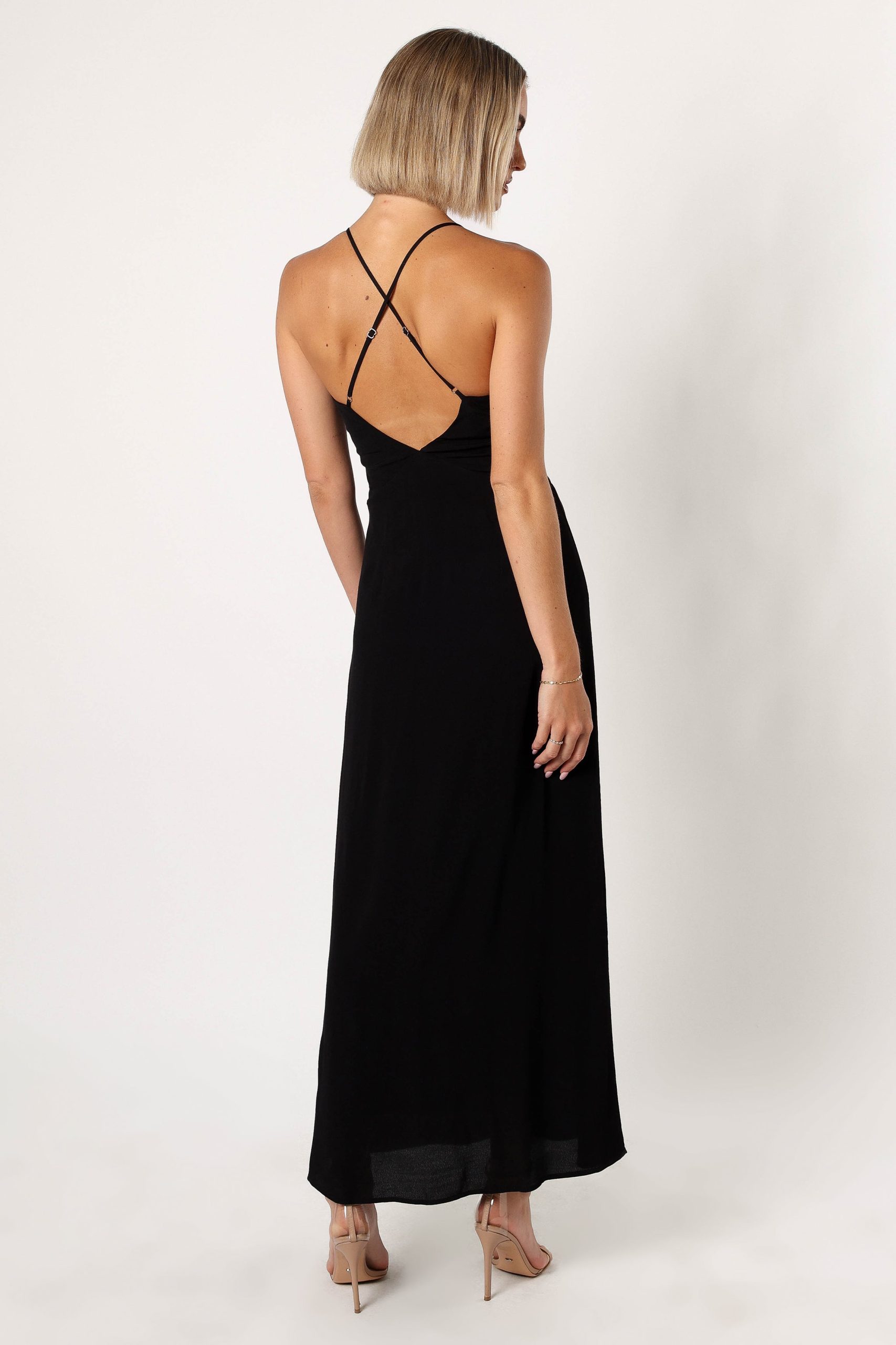Florence Rosette Trim Maxi Dress - Black - Image 4