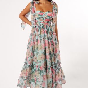 Floret Midi Dress - Blue Multi