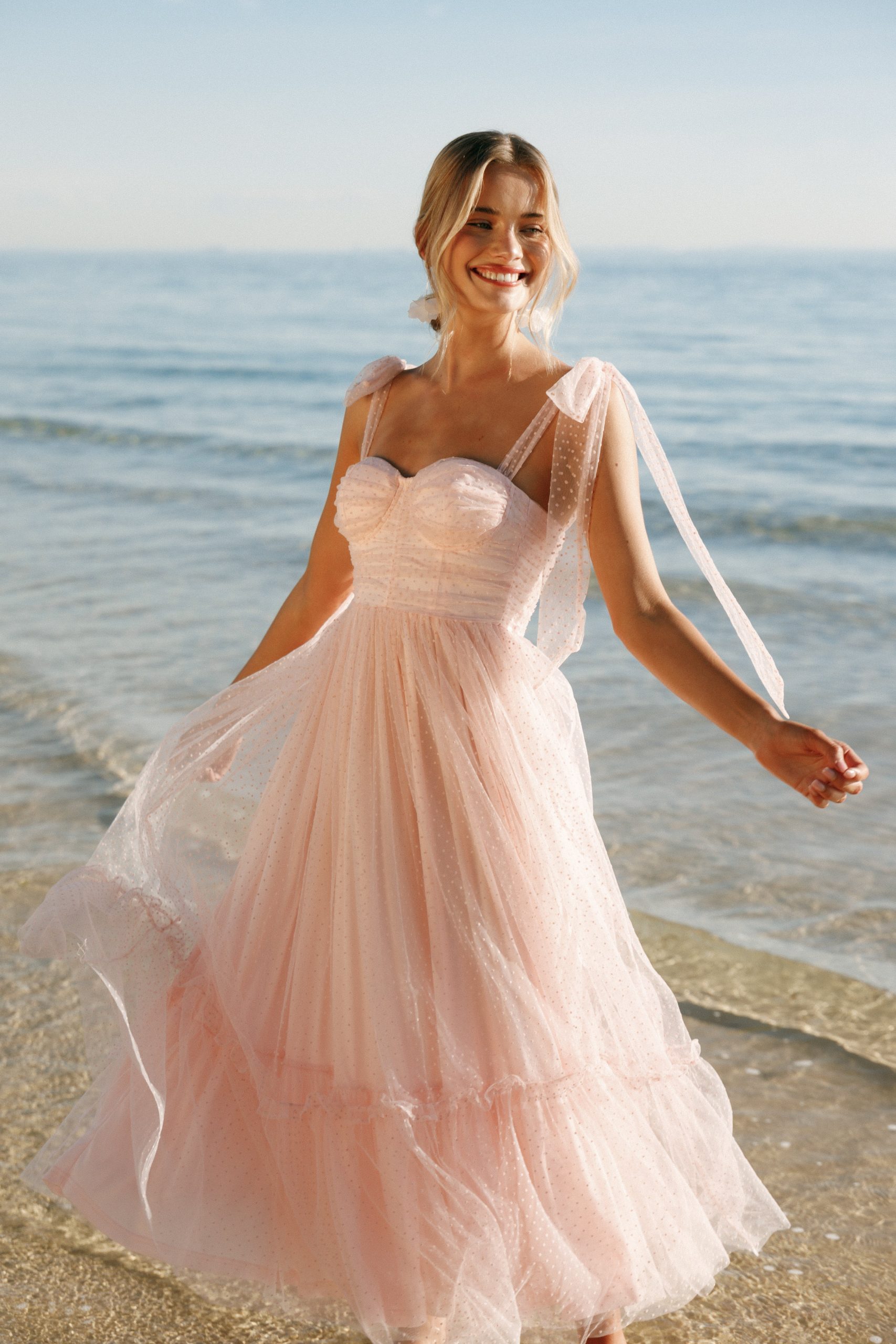 Floret Midi Dress - Petal Pink - Image 2