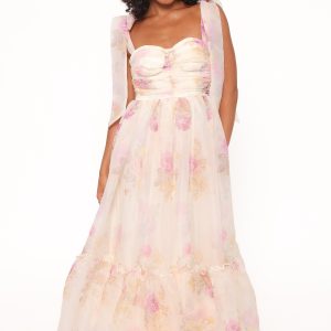 Floret Midi Dress - Yellow Floral