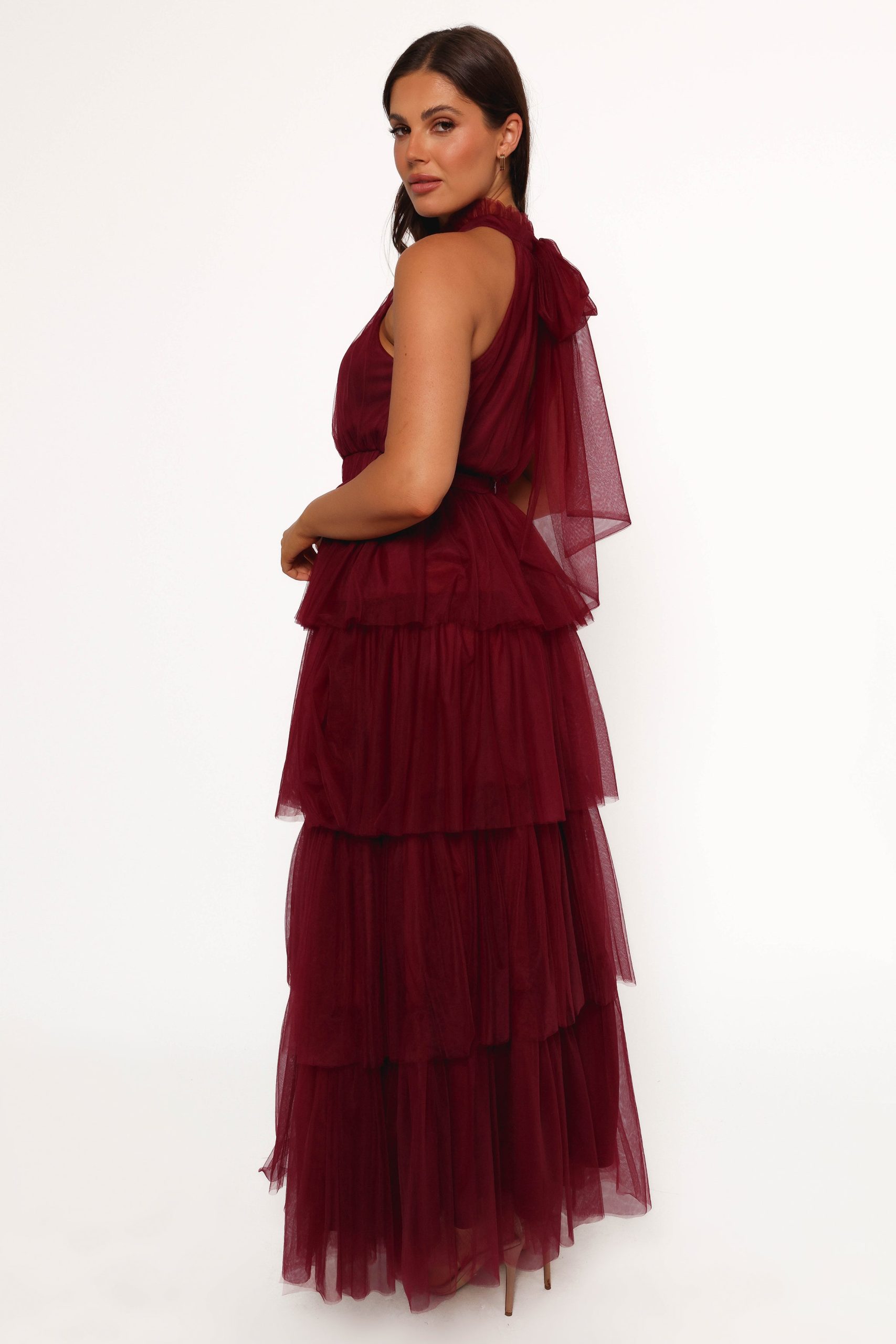 Frances Halterneck Maxi Dress - Wine - Image 4