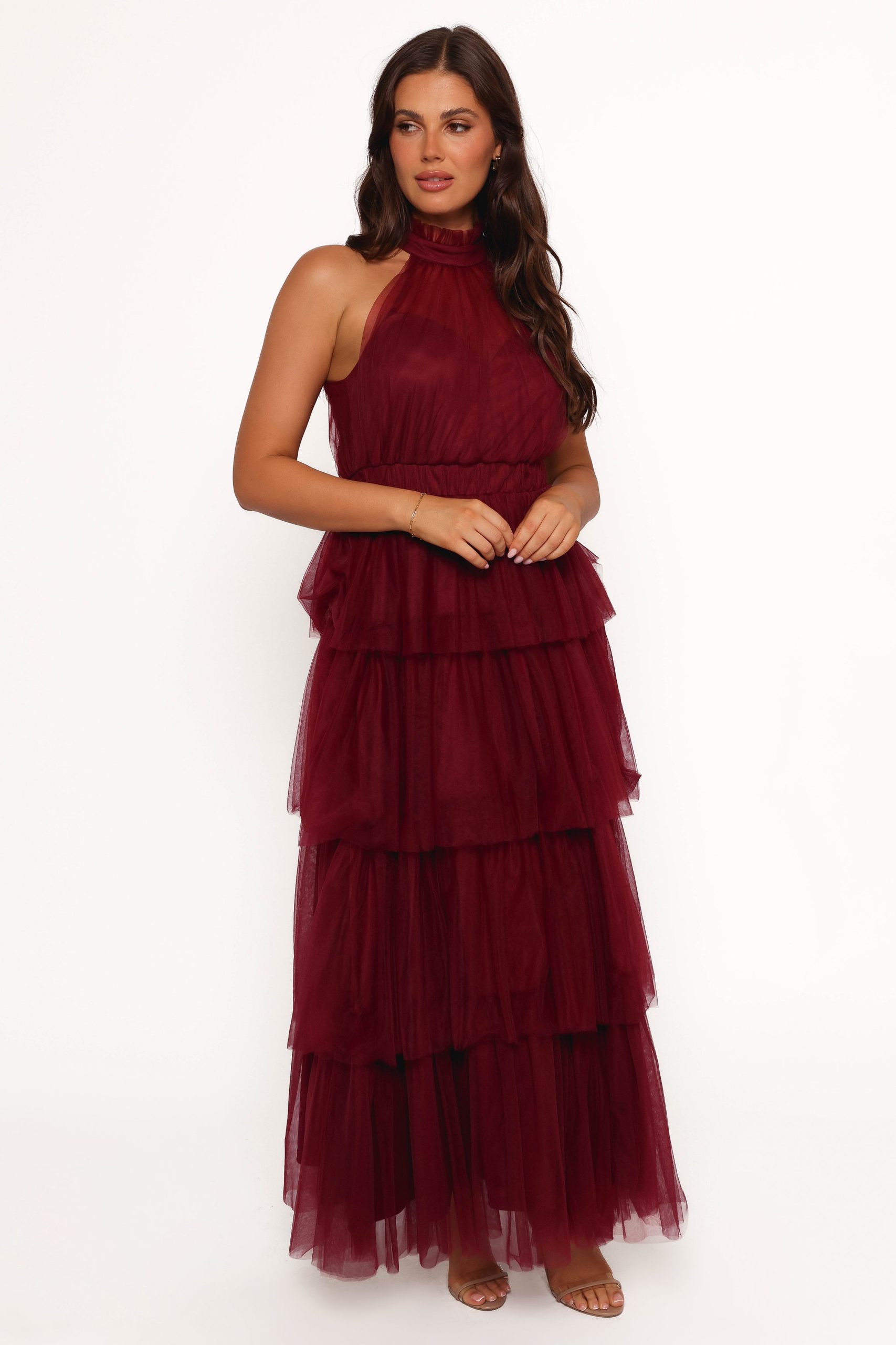 Frances Halterneck Maxi Dress - Wine - Image 8