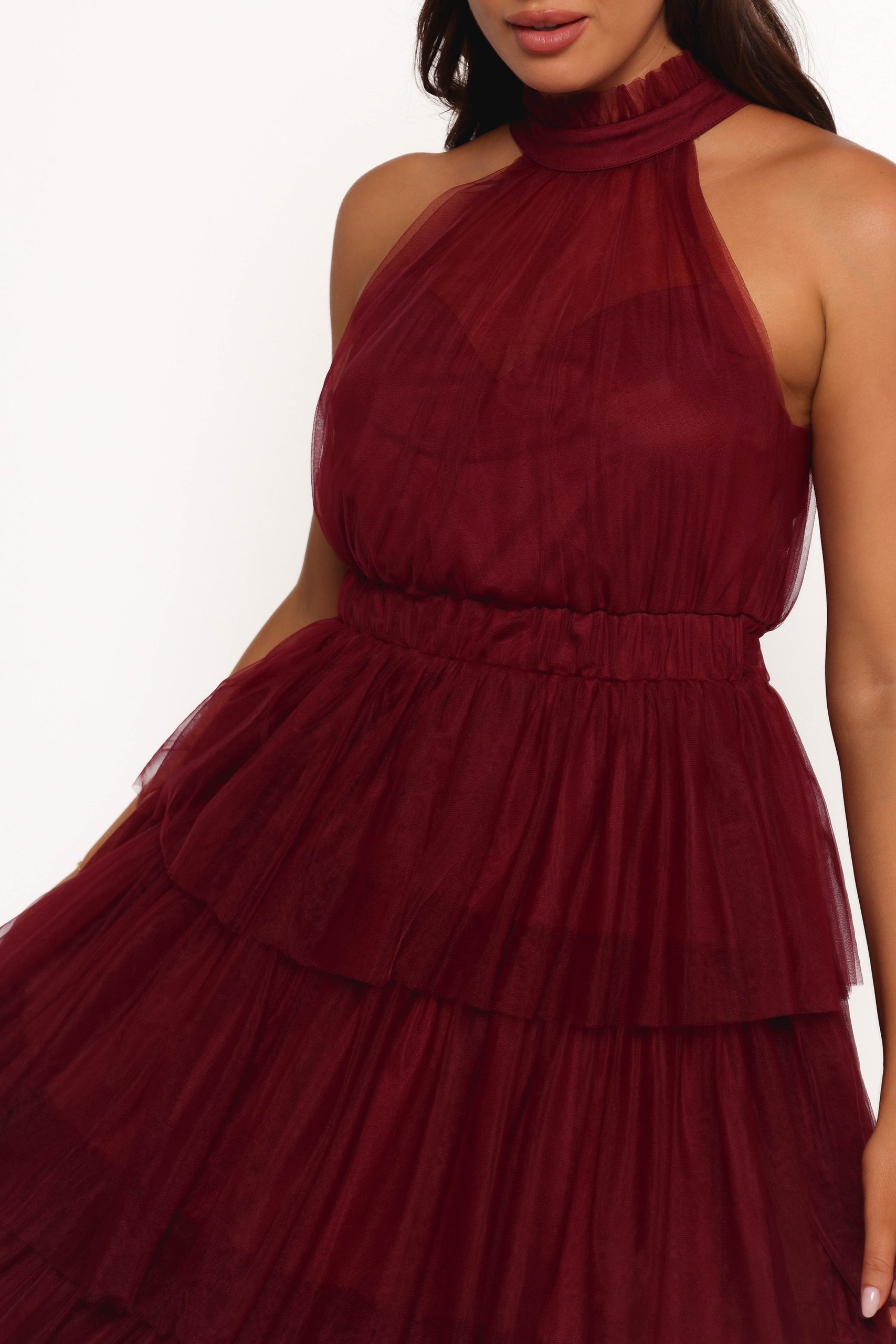 Frances Halterneck Maxi Dress - Wine - Image 9