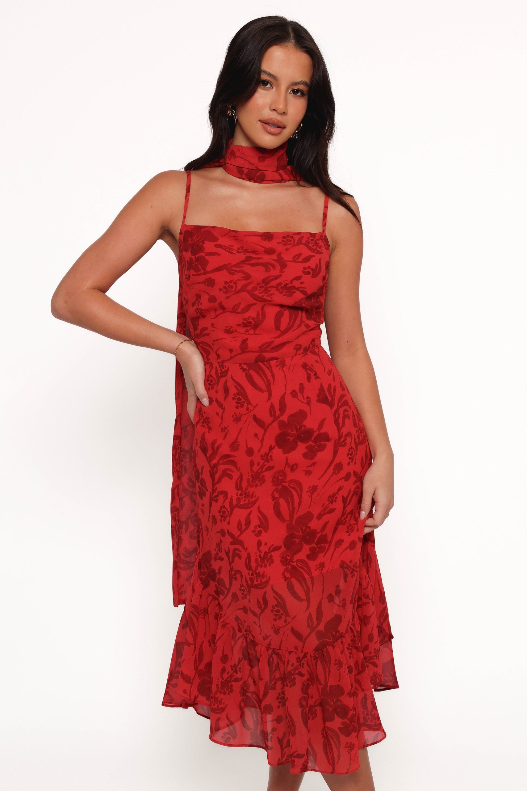 Francesca Midi Dress - Red Floral - Image 3