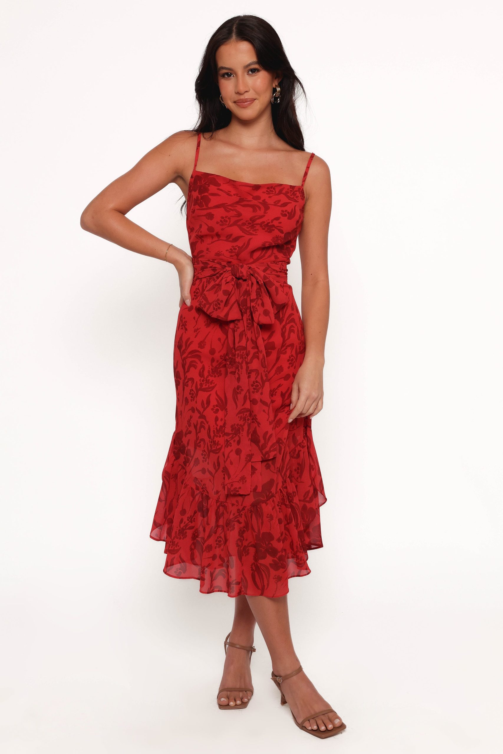 Francesca Midi Dress - Red Floral - Image 5