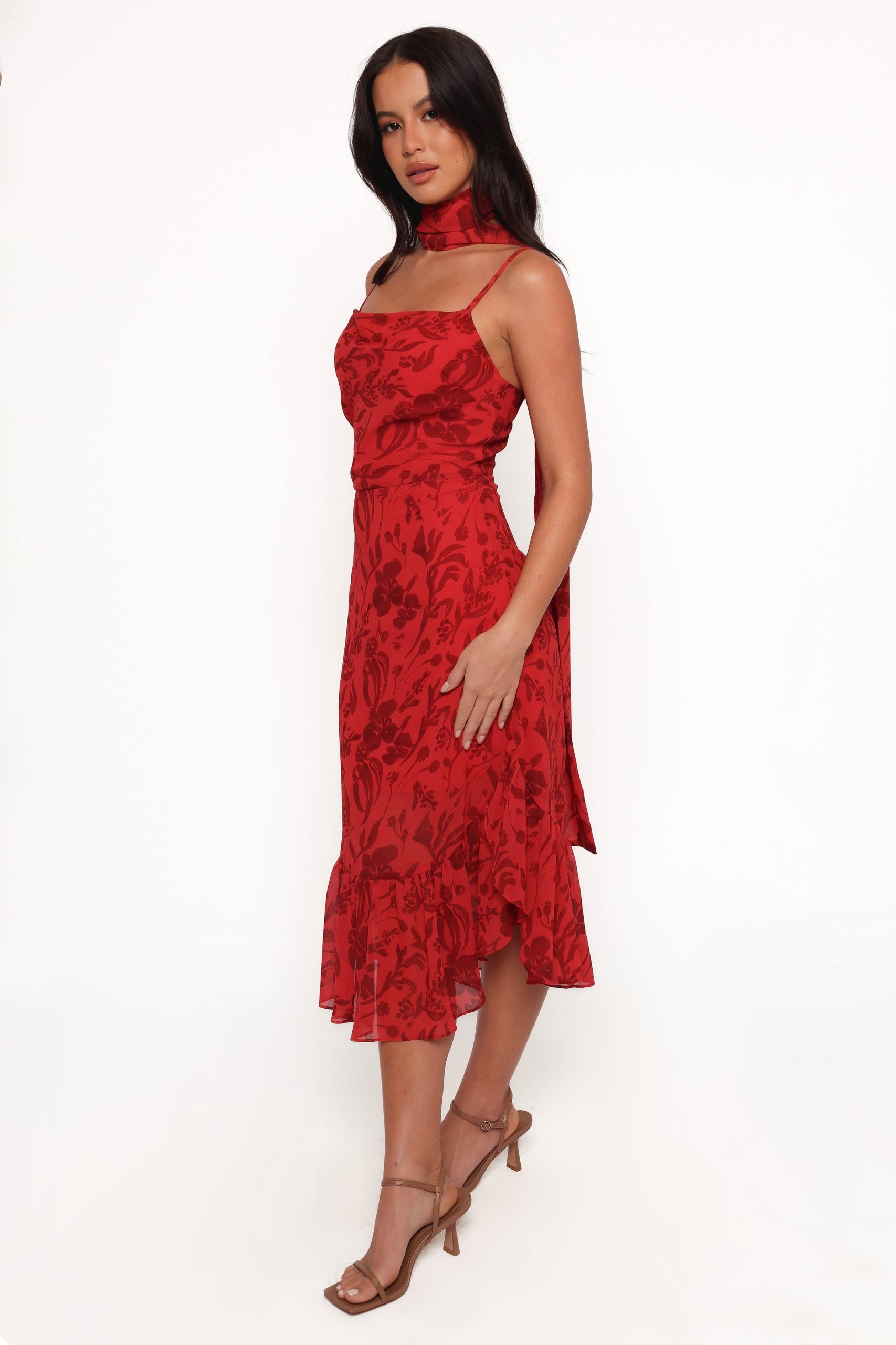 Francesca Midi Dress - Red Floral - Image 6