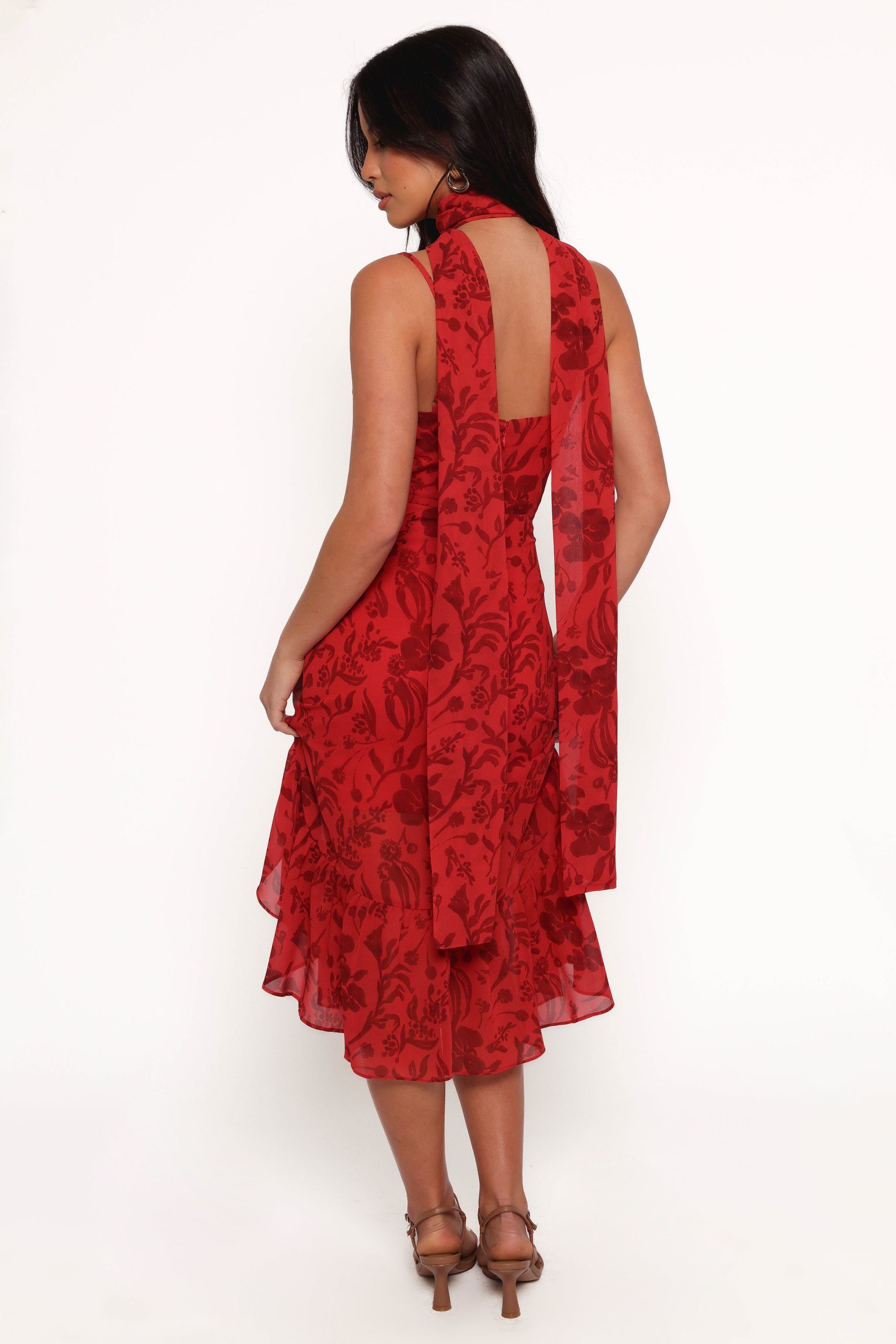 Francesca Midi Dress - Red Floral - Image 7