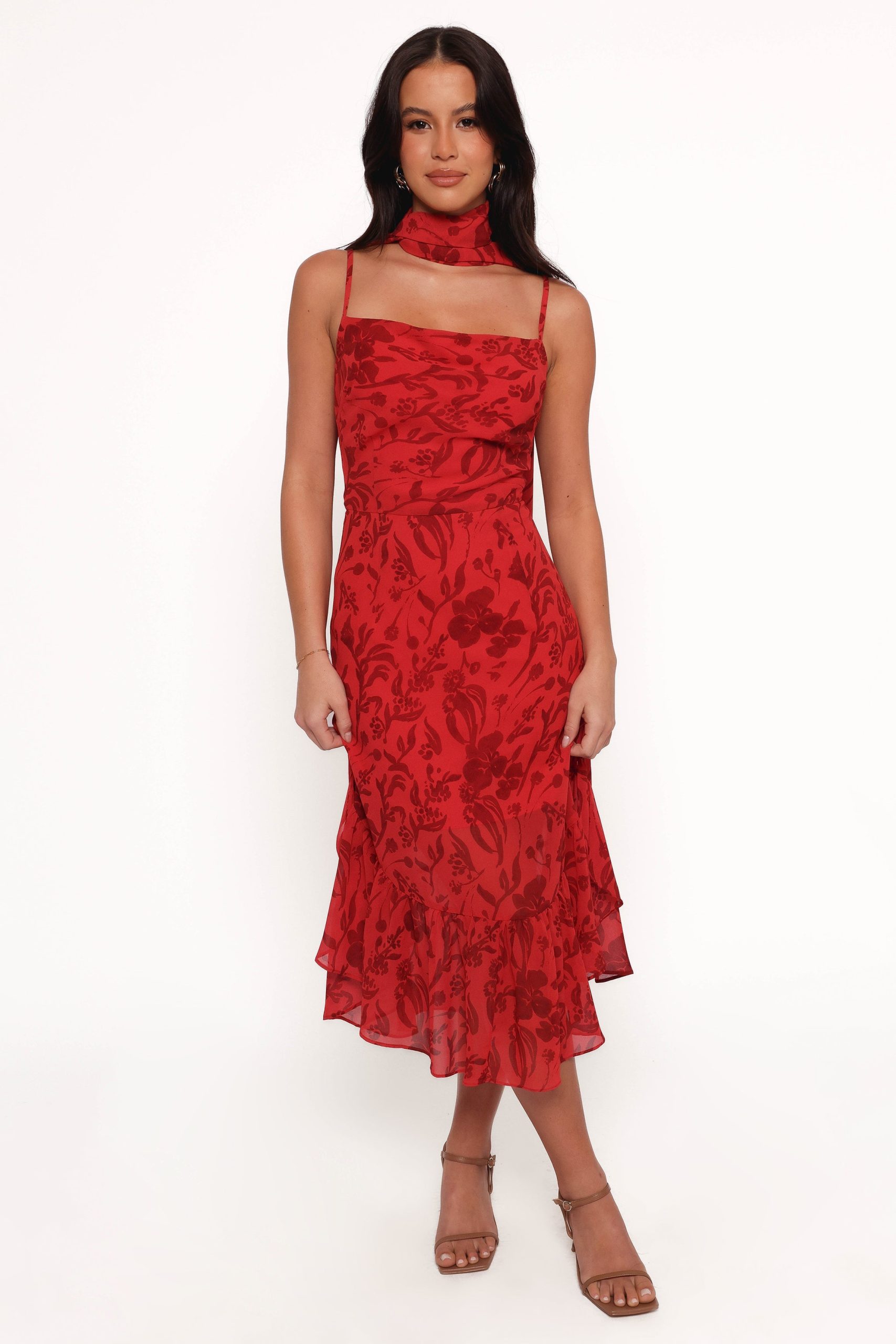 Francesca Midi Dress - Red Floral - Image 9