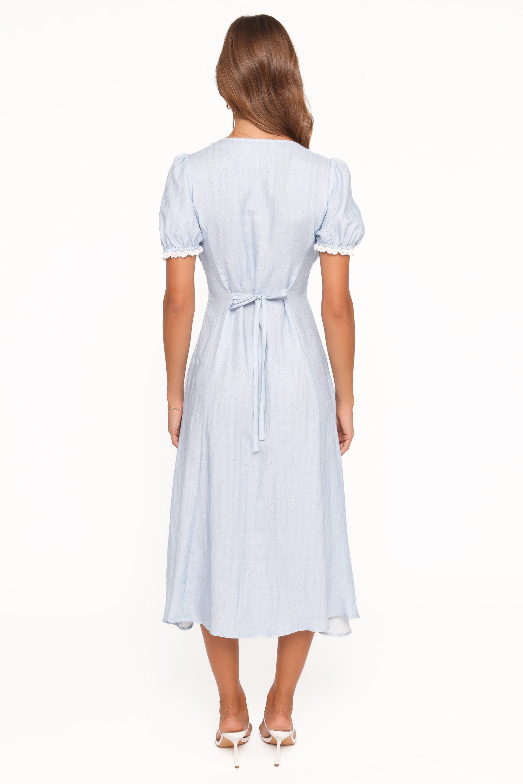 Francine Lace Midi Dress - Blue Ditsy Floral - Image 5