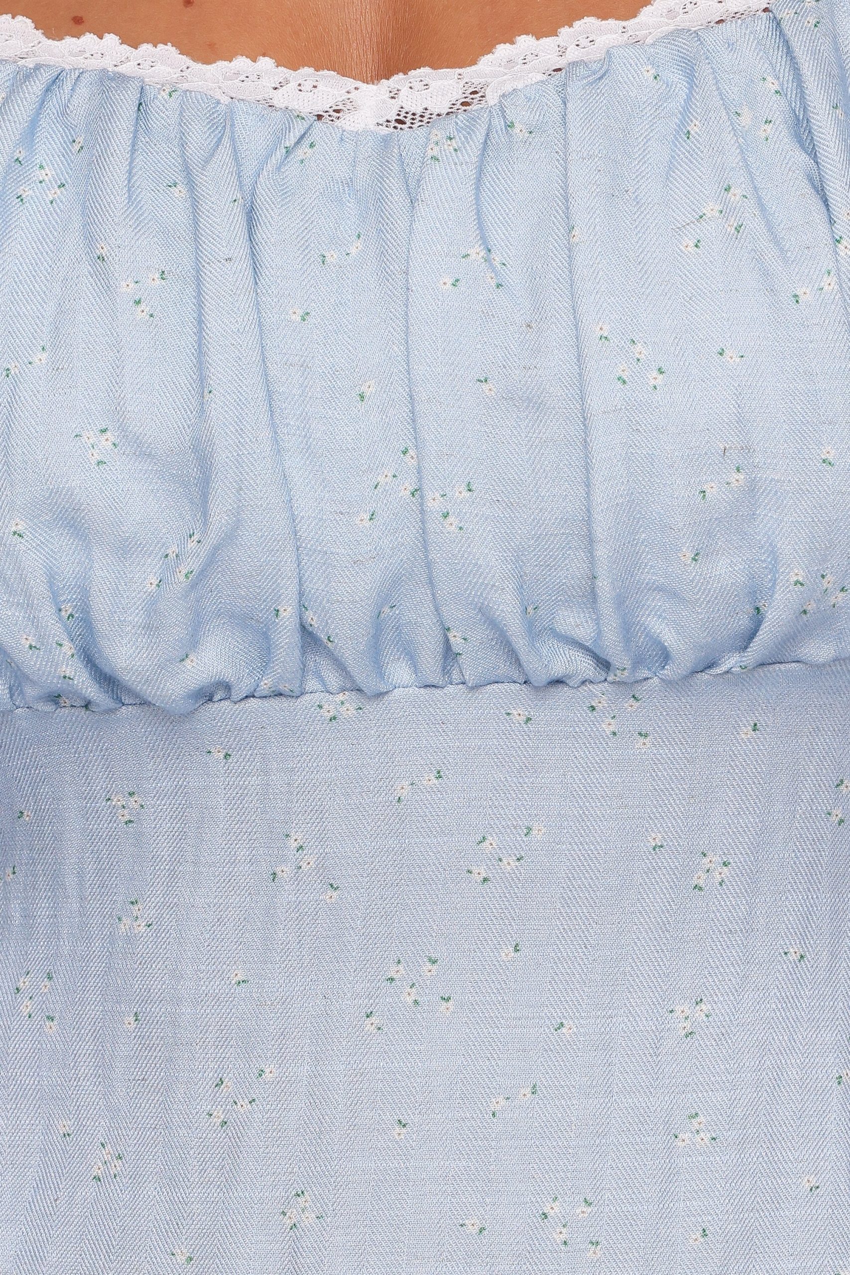 Francine Lace Midi Dress - Blue Ditsy Floral - Image 7
