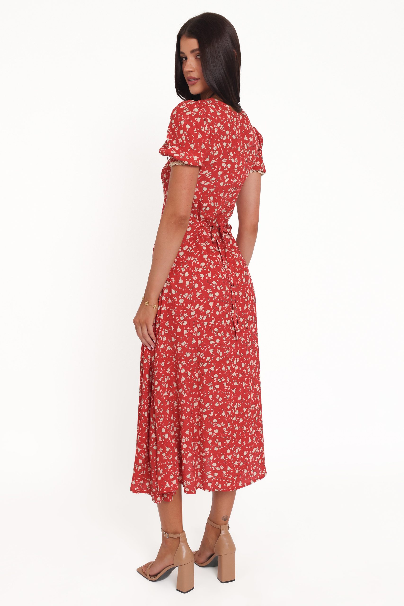 Francine Lace Midi Dress - Red Floral - Image 5