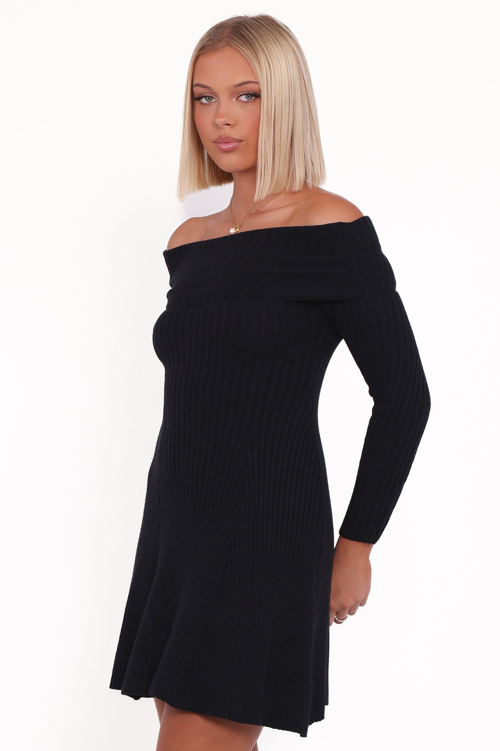Francisco Long Sleeve Mini Dress - Black - Image 3