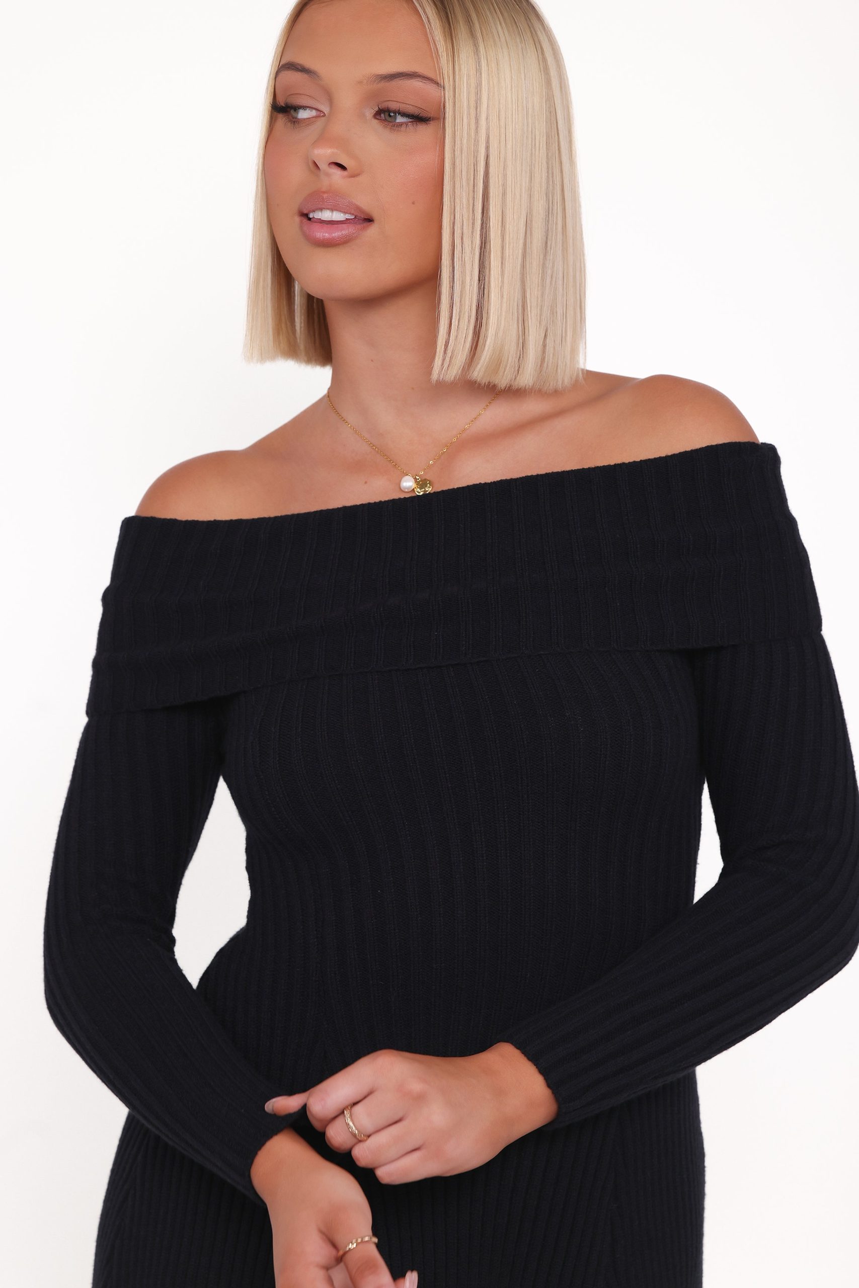 Francisco Long Sleeve Mini Dress - Black - Image 2