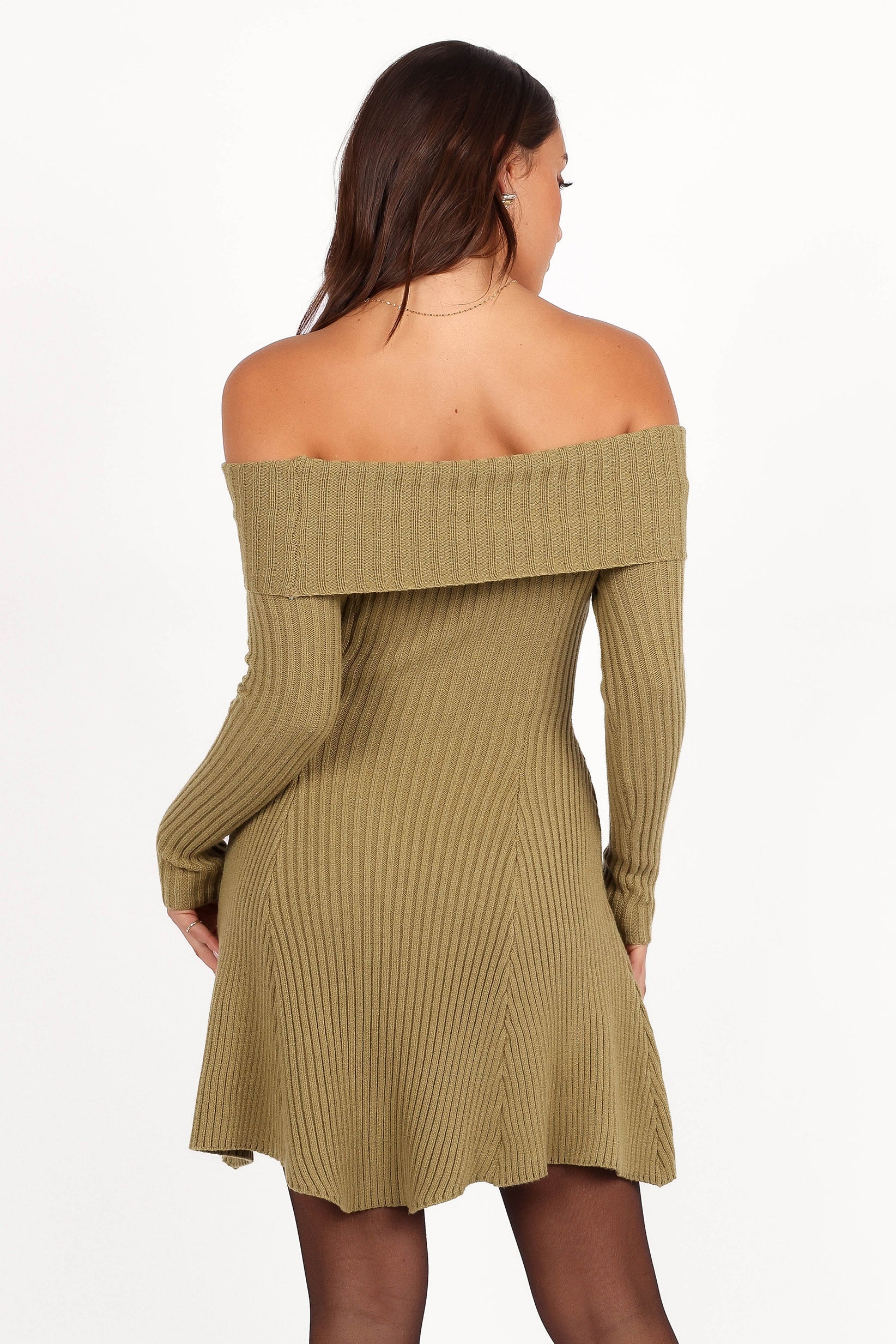 Francisco Long Sleeve Mini Dress - Olive - Image 7