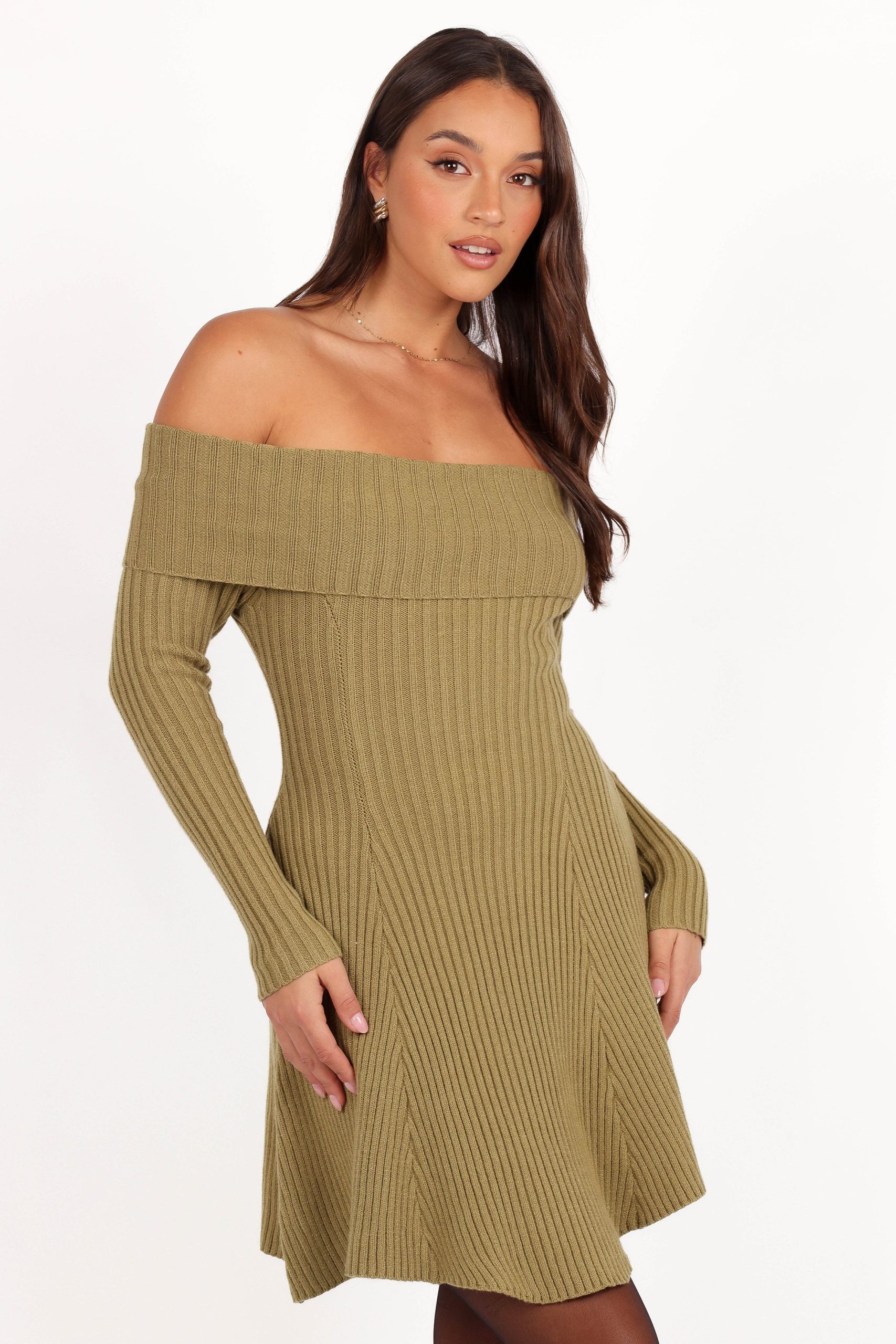 Francisco Long Sleeve Mini Dress - Olive - Image 8