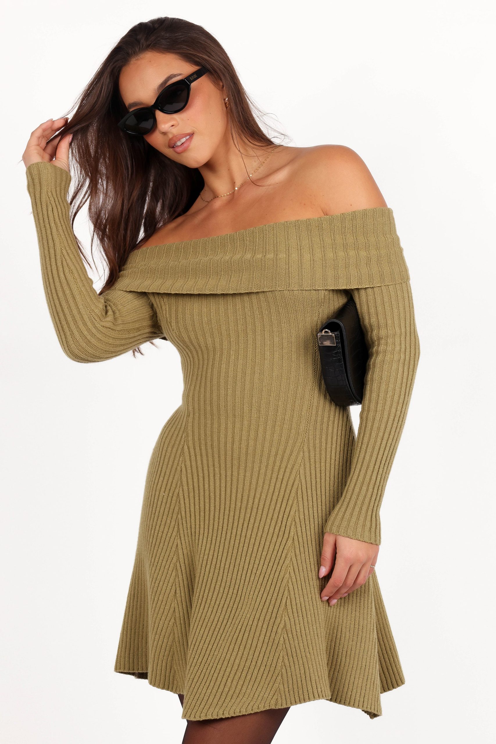 Francisco Long Sleeve Mini Dress - Olive - Image 12