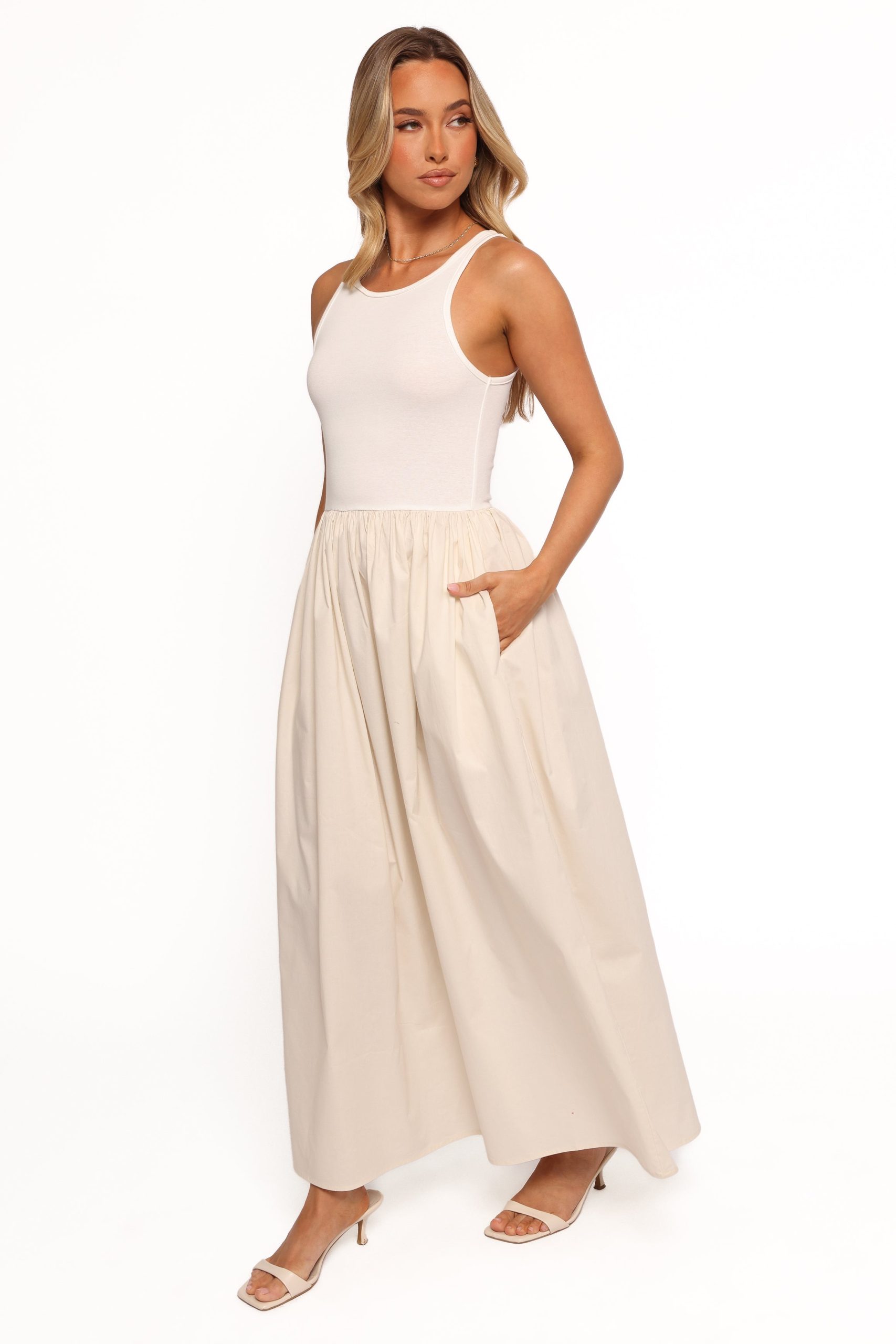 Franki Midi Dress - White Cream - Image 5