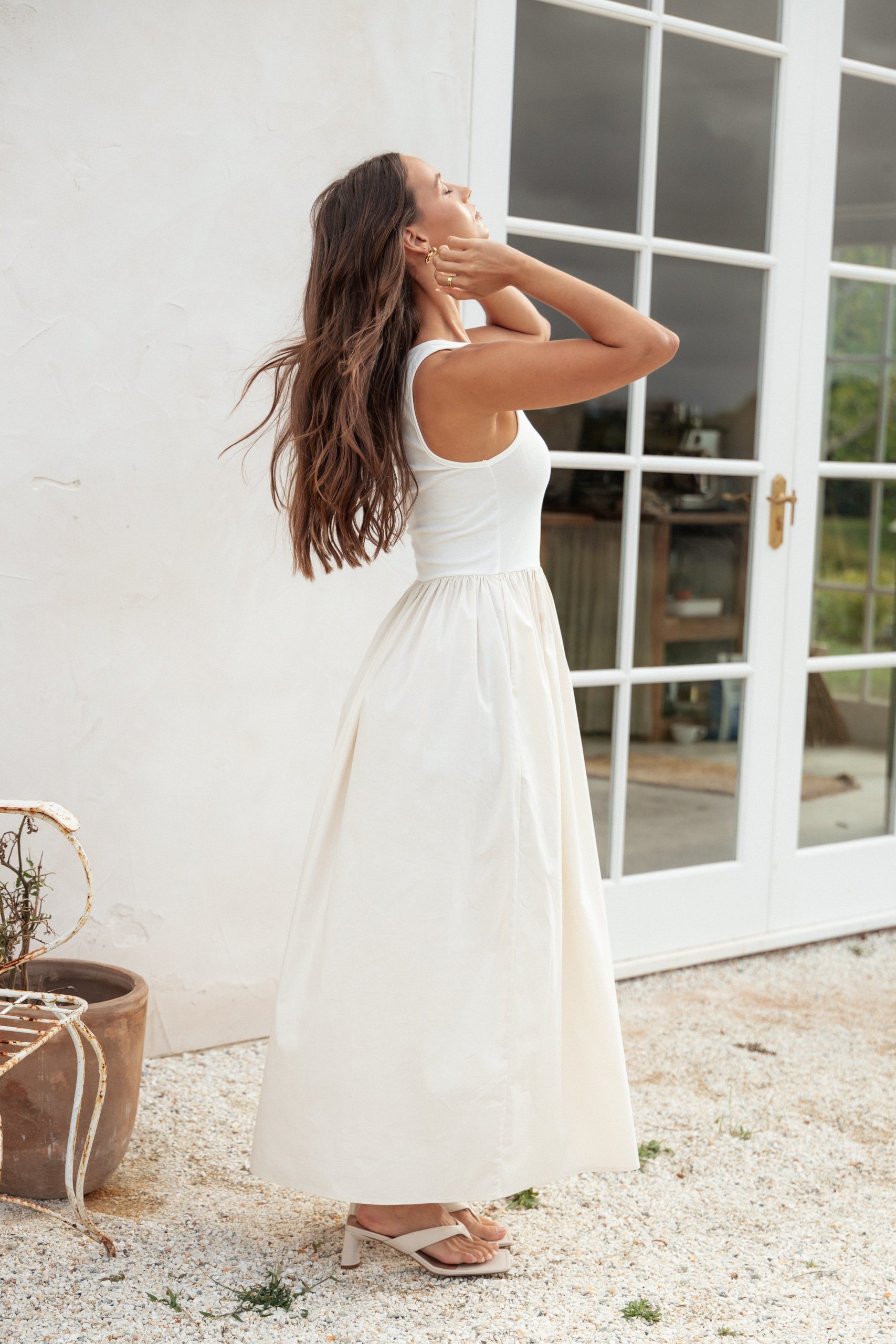 Franki Midi Dress - White Cream - Image 3