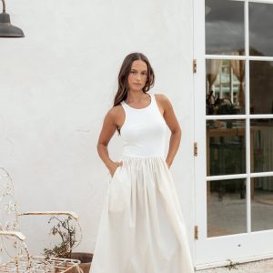 Franki Midi Dress - White Cream