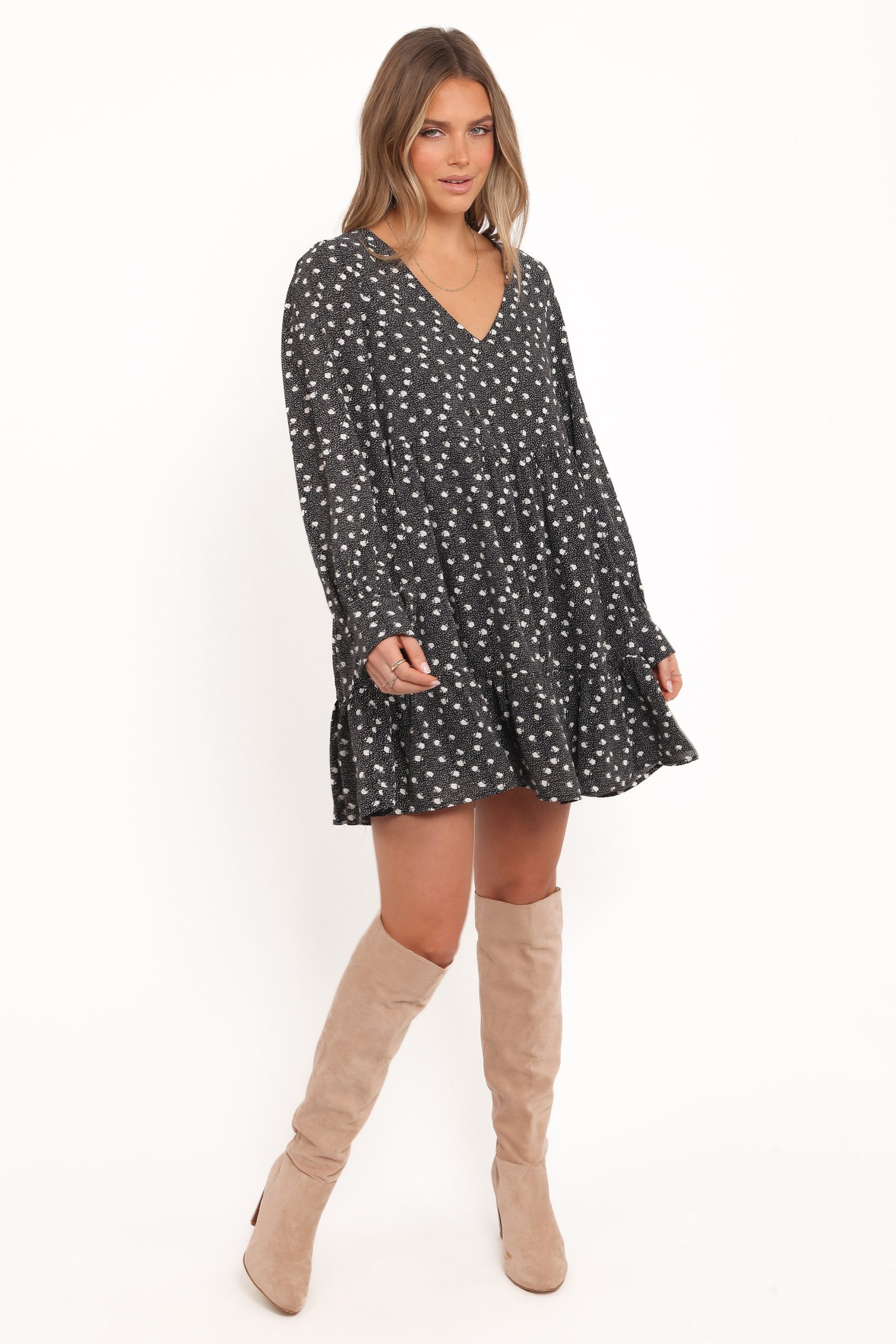 Frankie Long Sleeve Mini Dress - Black Floral - Image 6
