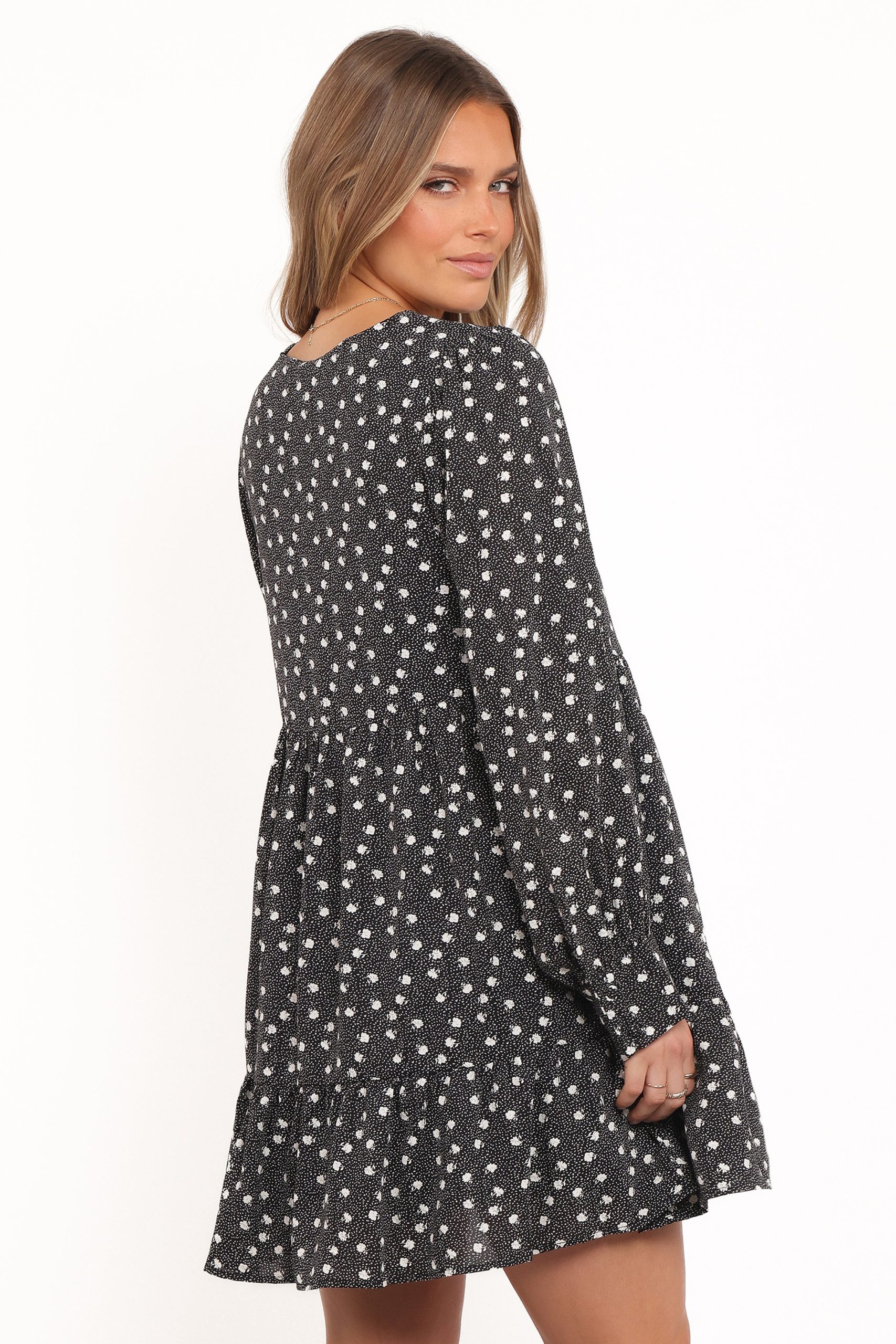 Frankie Long Sleeve Mini Dress - Black Floral - Image 5