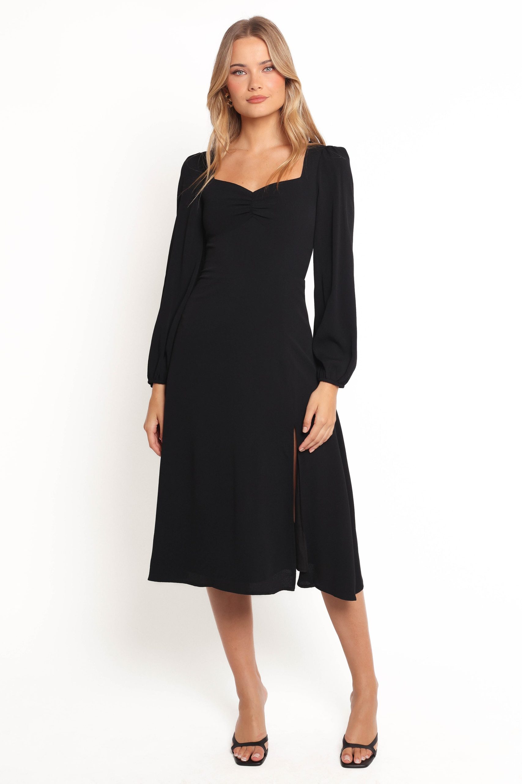 Franklin Long Sleeve Midi Dress - Black - Image 7