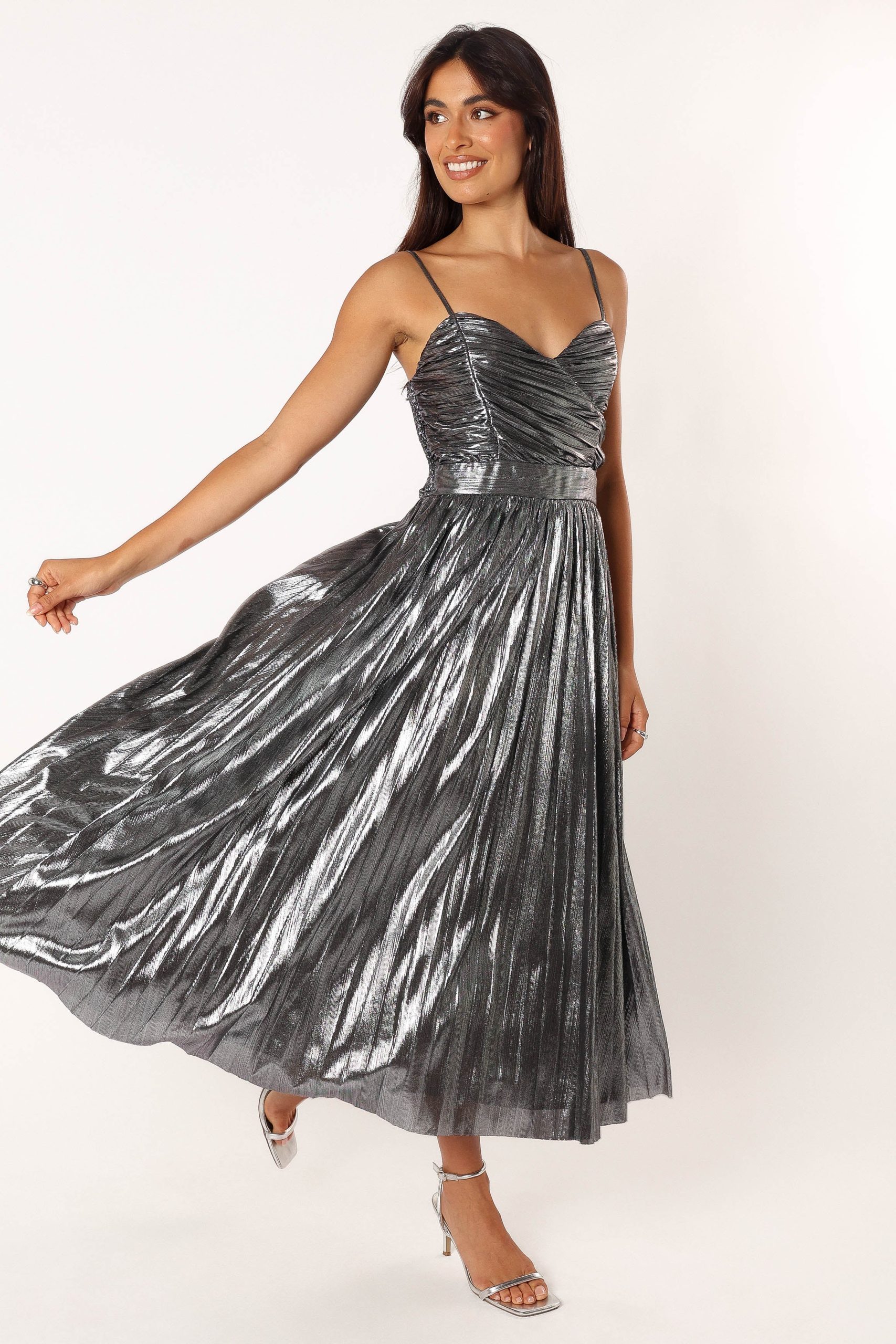 Gaia Maxi Dress - Silver - Image 4