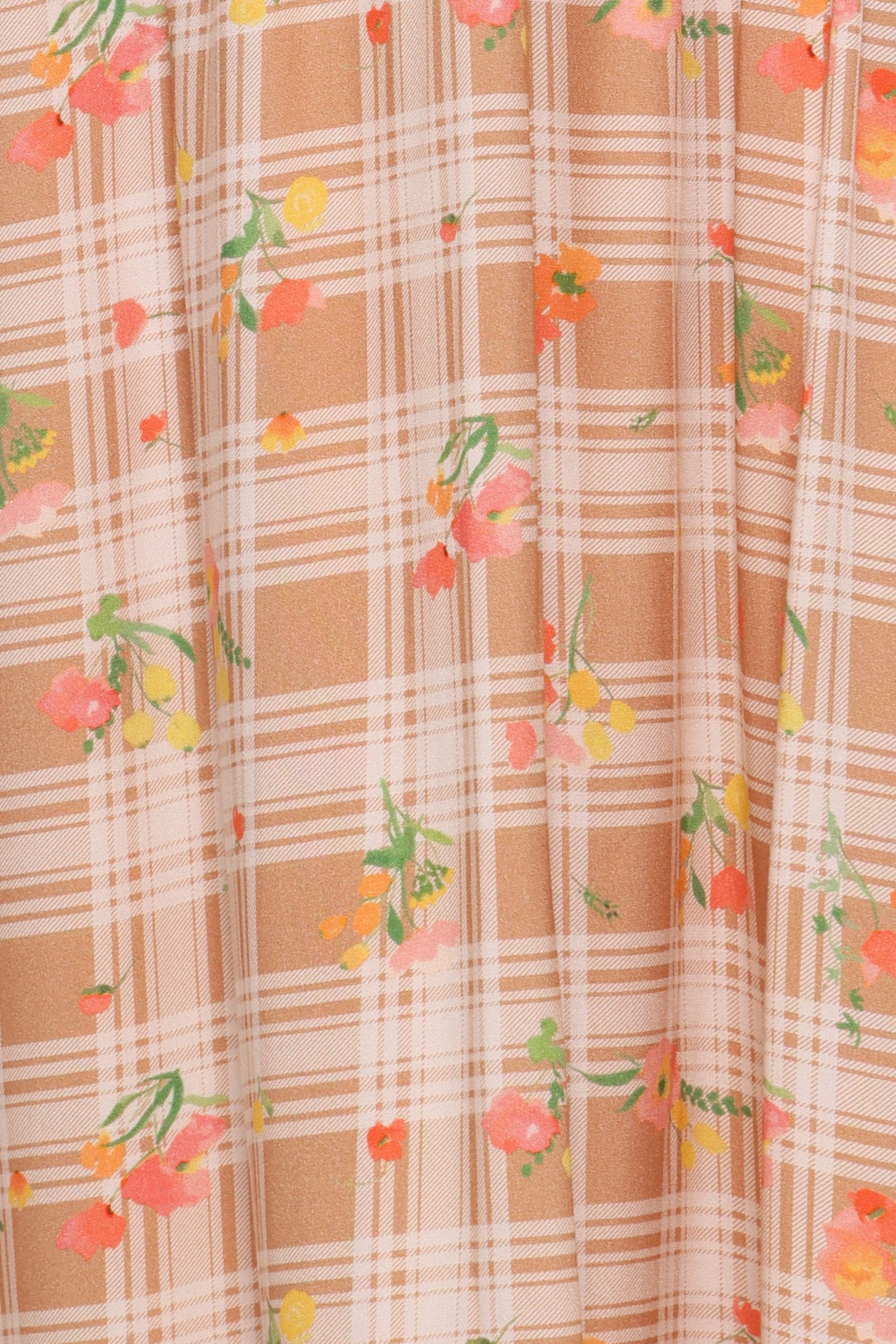 Gemini Halterneck Maxi Dress - Yellow Floral Gingham - Image 7