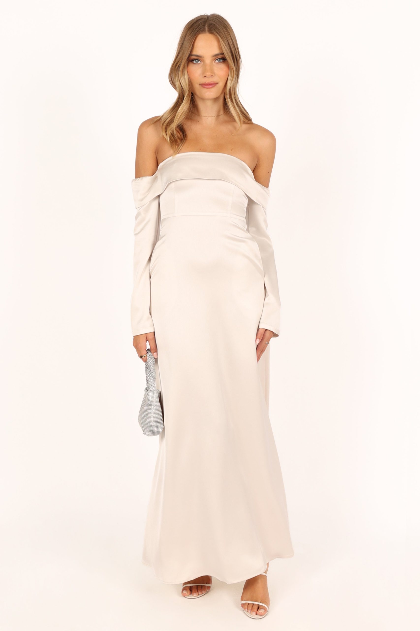Gigi Off Shoulder Maxi Dress - Cream - Image 4
