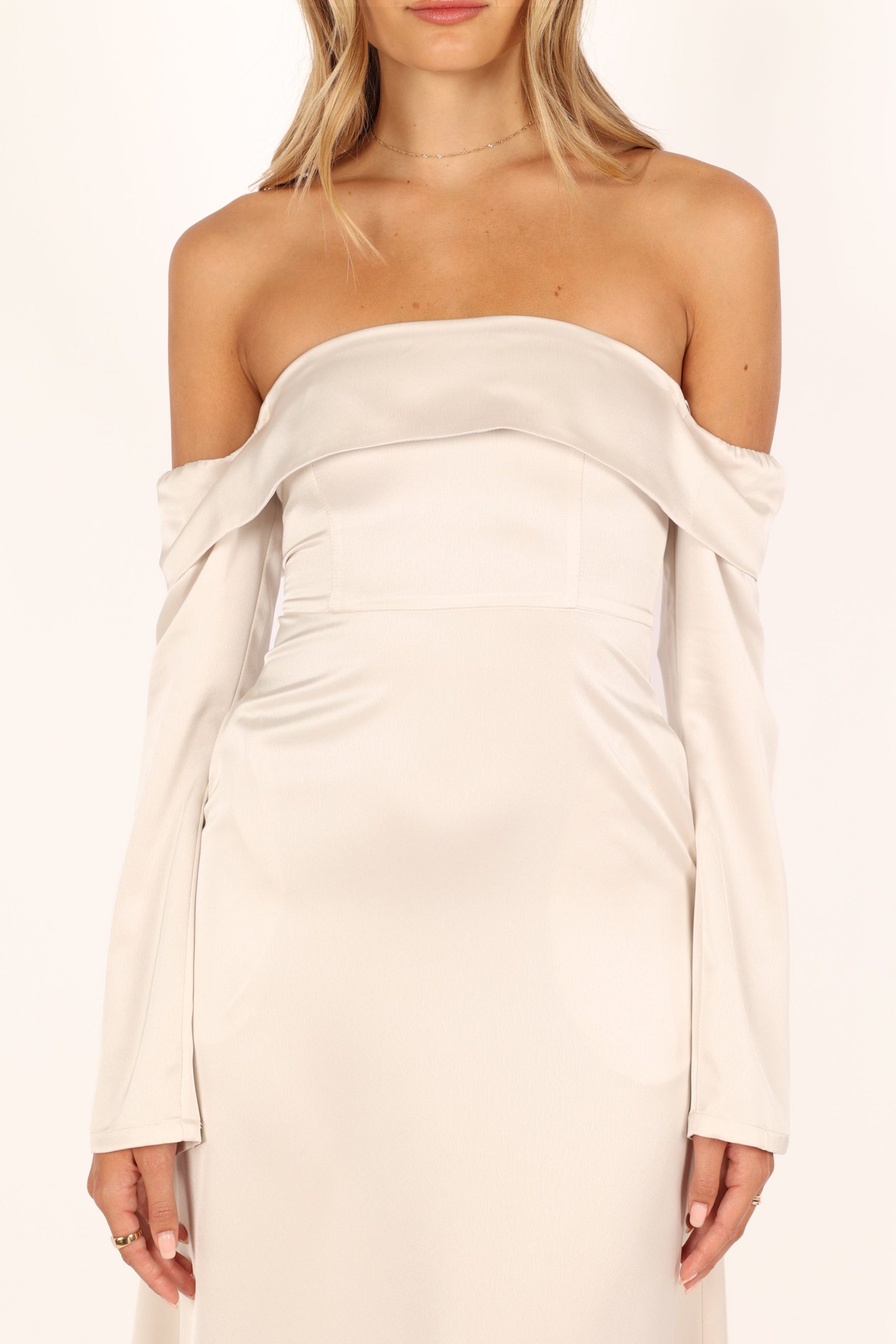 Gigi Off Shoulder Maxi Dress - Cream - Image 6