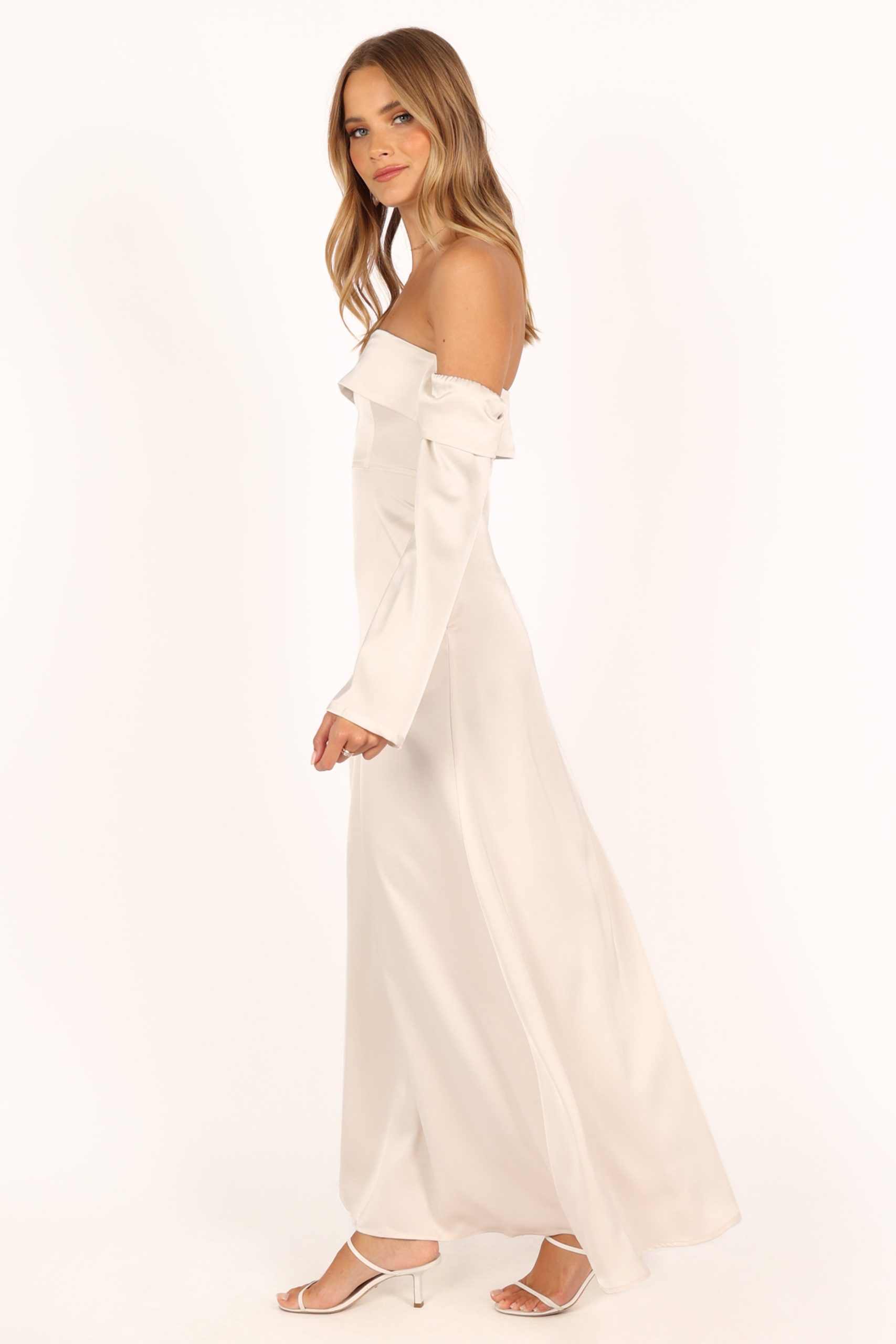 Gigi Off Shoulder Maxi Dress - Cream - Image 8