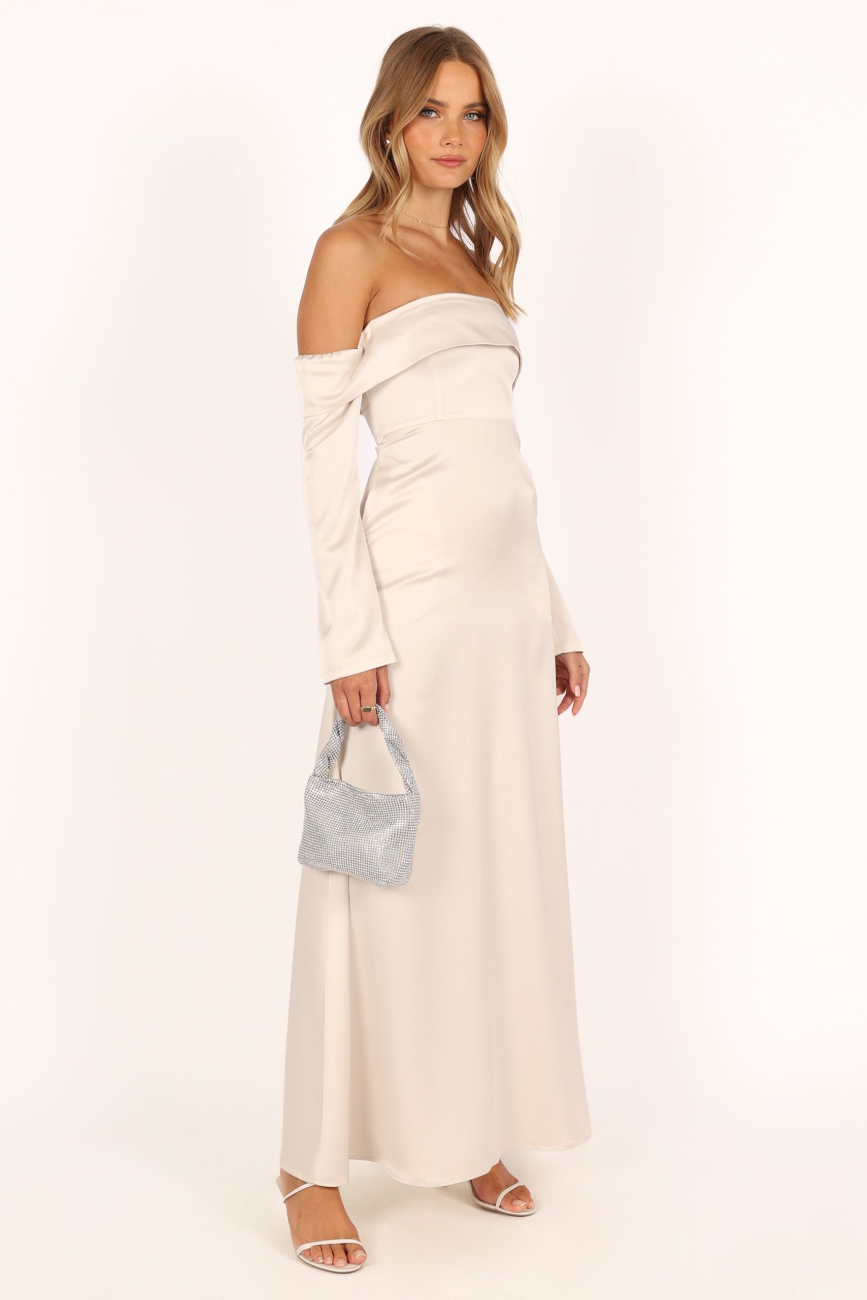 Gigi Off Shoulder Maxi Dress - Cream - Image 10