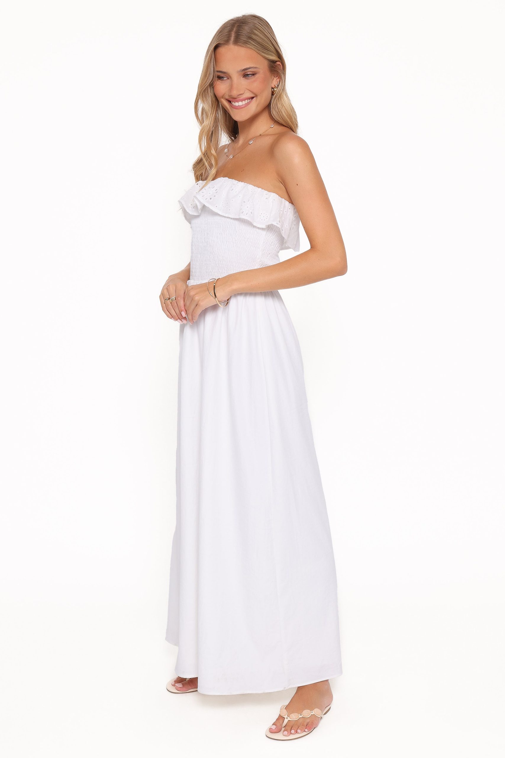 Gilbert Strapless Maxi Dress - White - Image 3