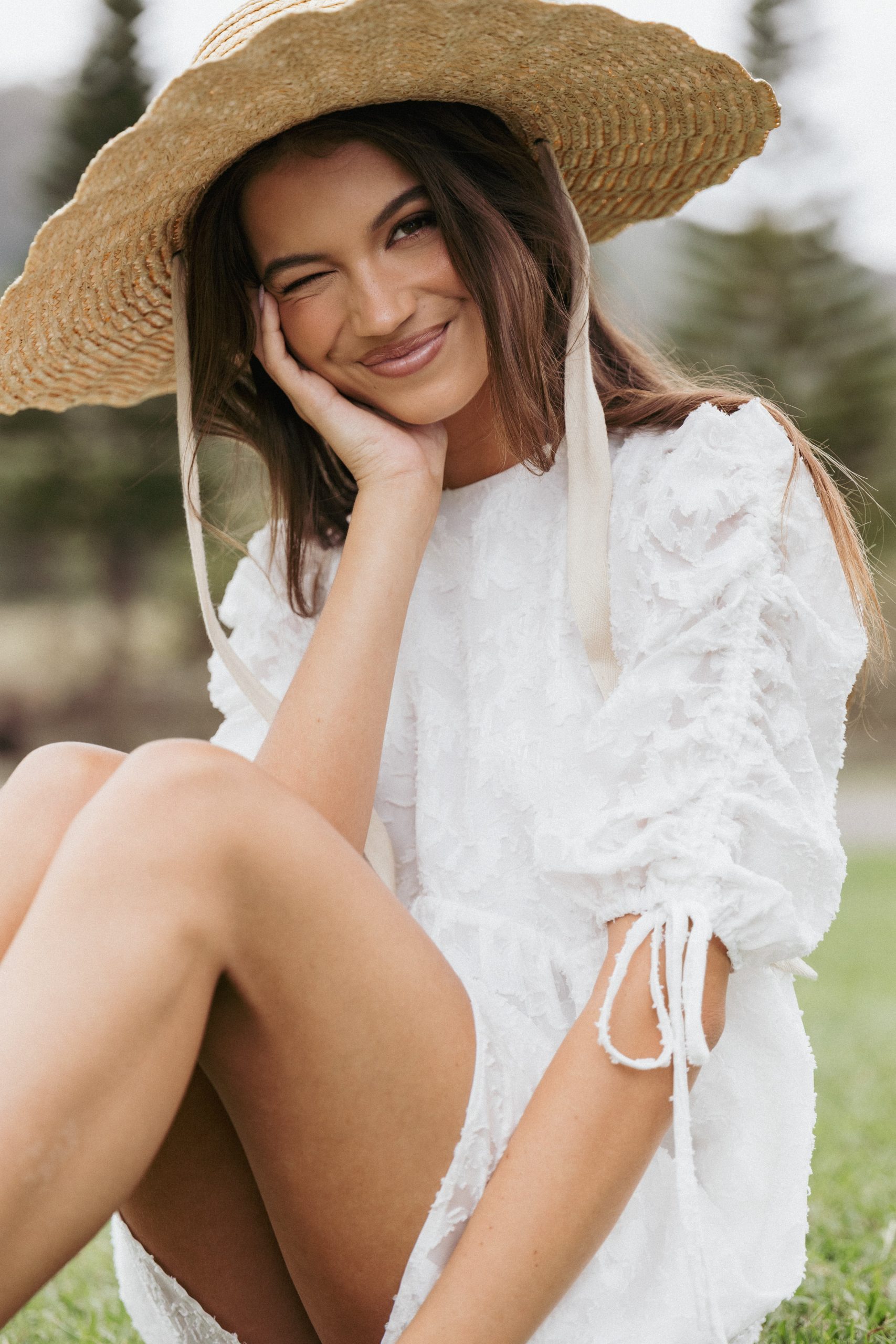 Giselle Mini Dress - White Floral