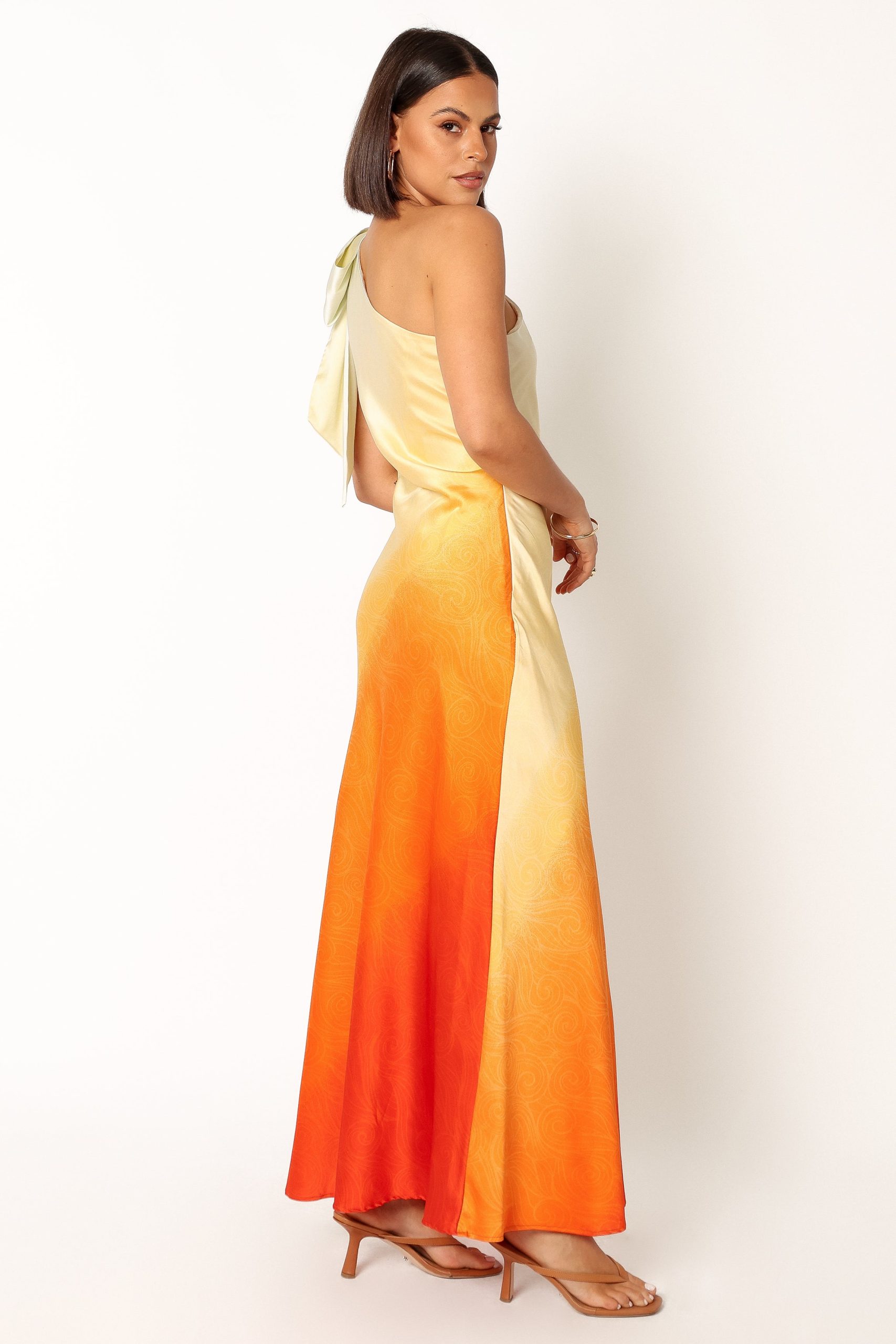 Glow One Shoulder Midi Dress - Sunset - Image 6