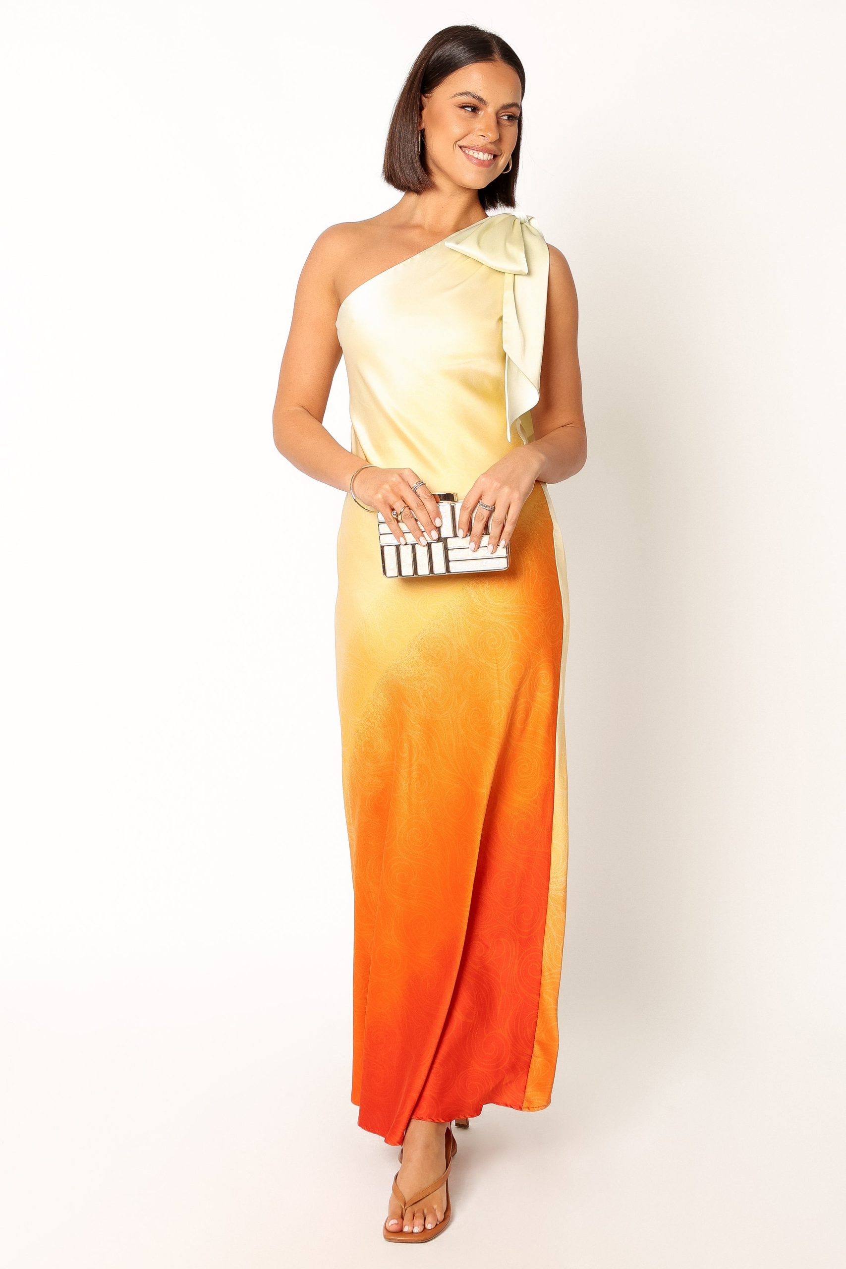 Glow One Shoulder Midi Dress - Sunset - Image 7