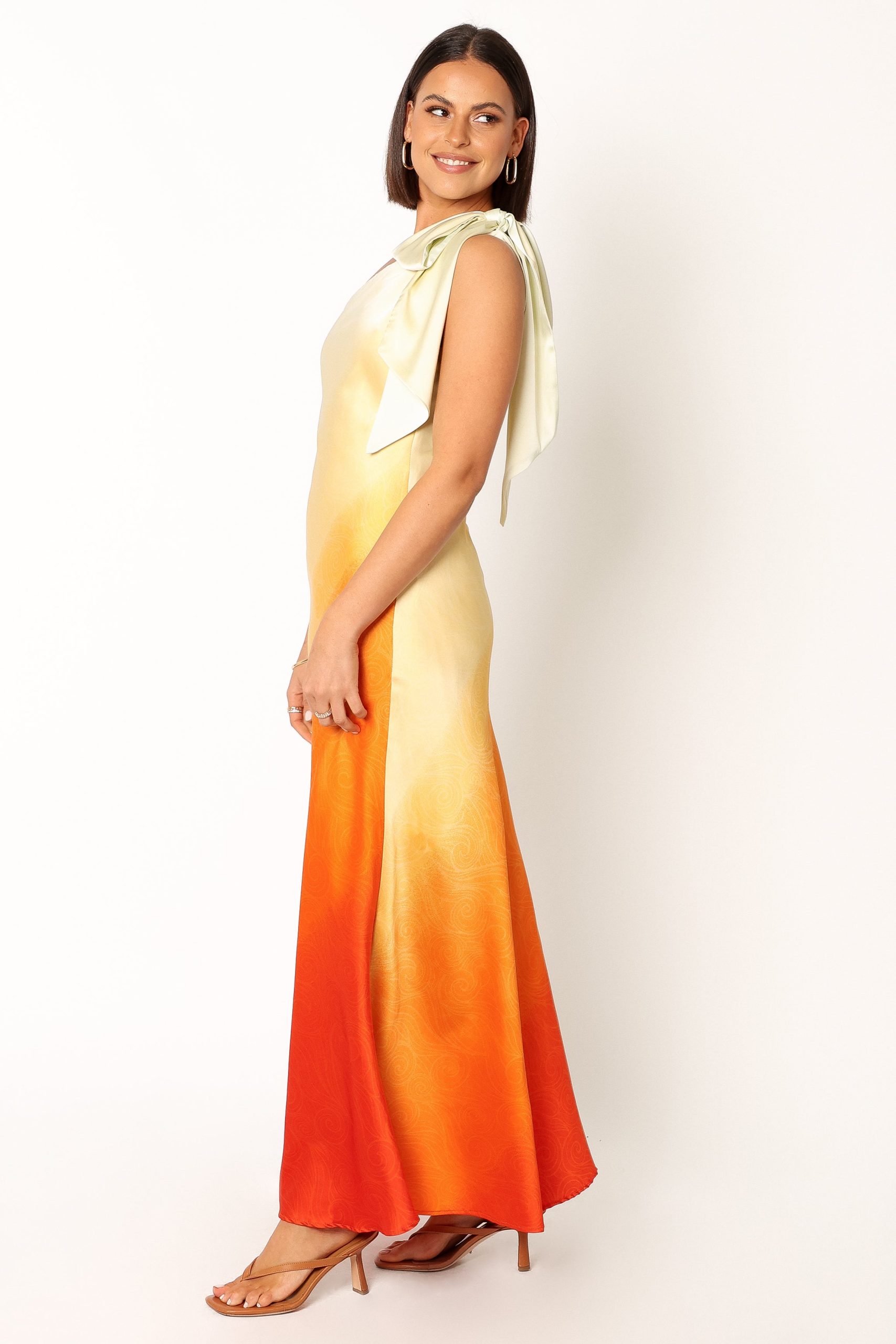 Glow One Shoulder Midi Dress - Sunset - Image 8