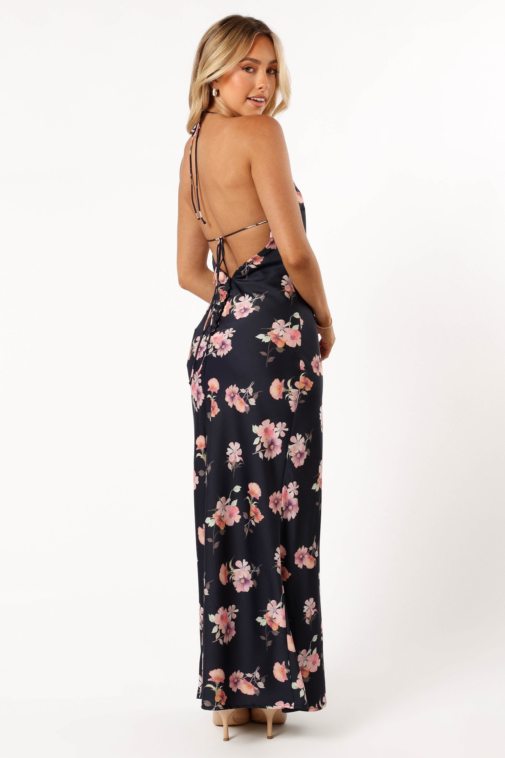 Hadley Halterneck Maxi Dress - Black Floral - Image 6