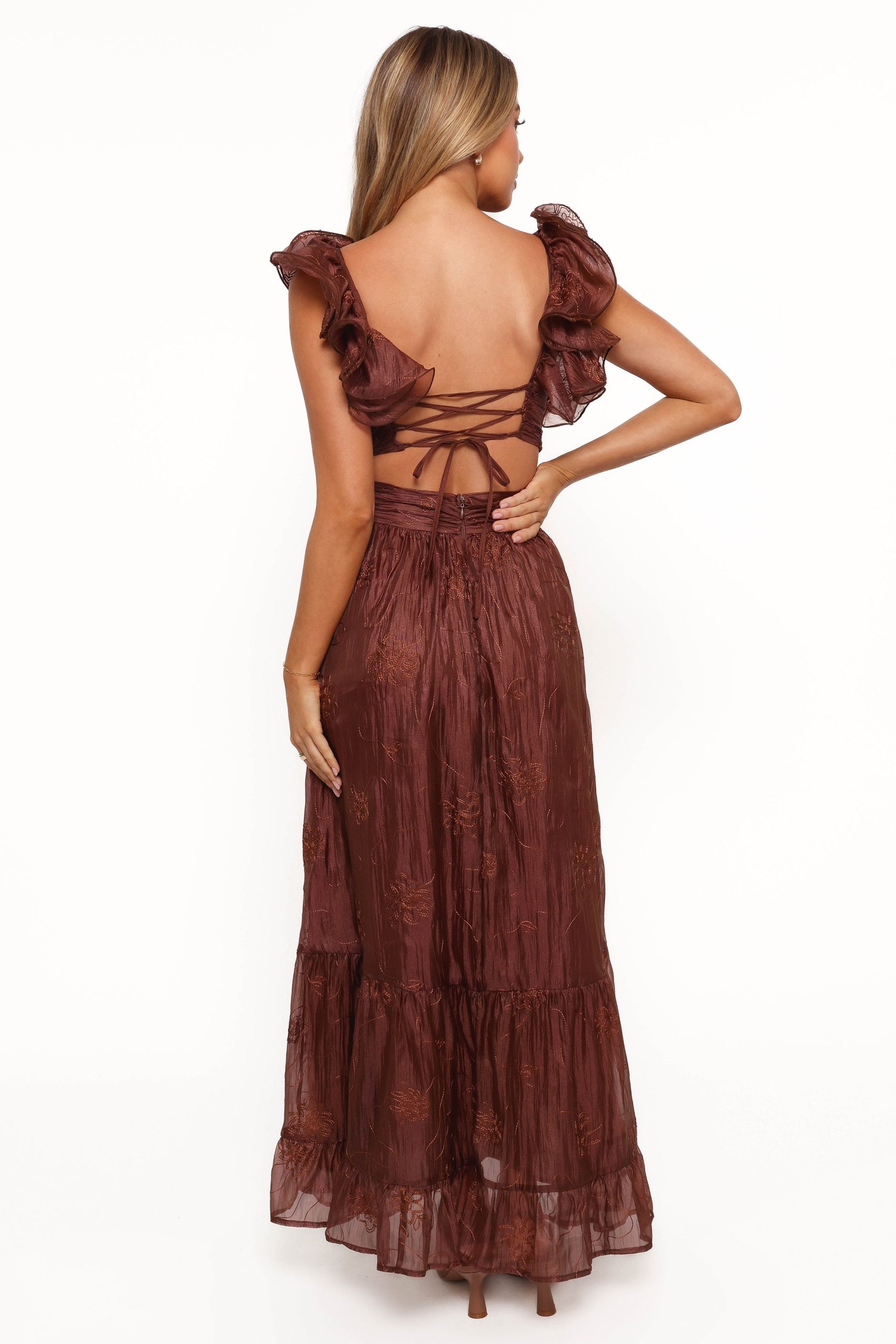 Harmony Maxi Dress - Brown Floral - Image 4