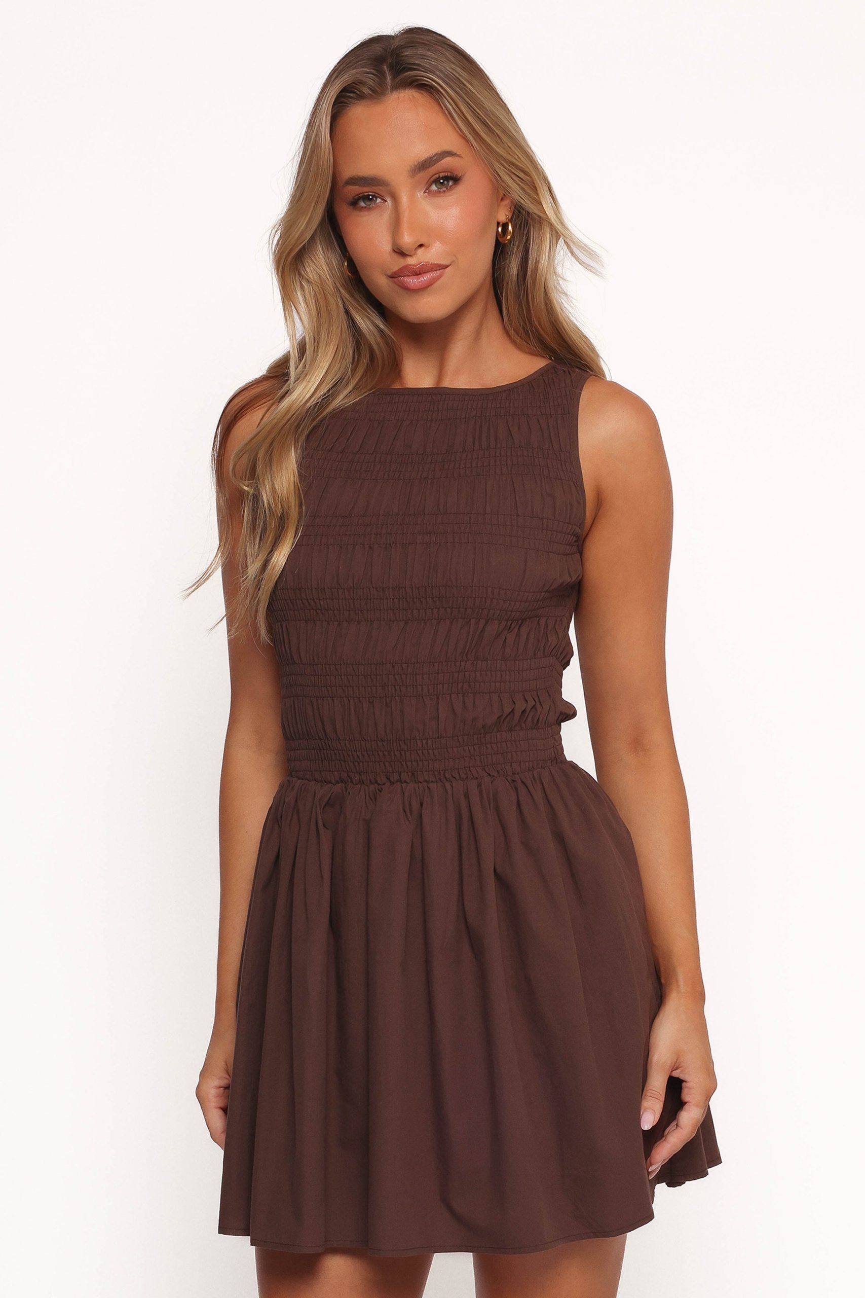 Harrison Mini Dress - Chocolate Brown - Image 3