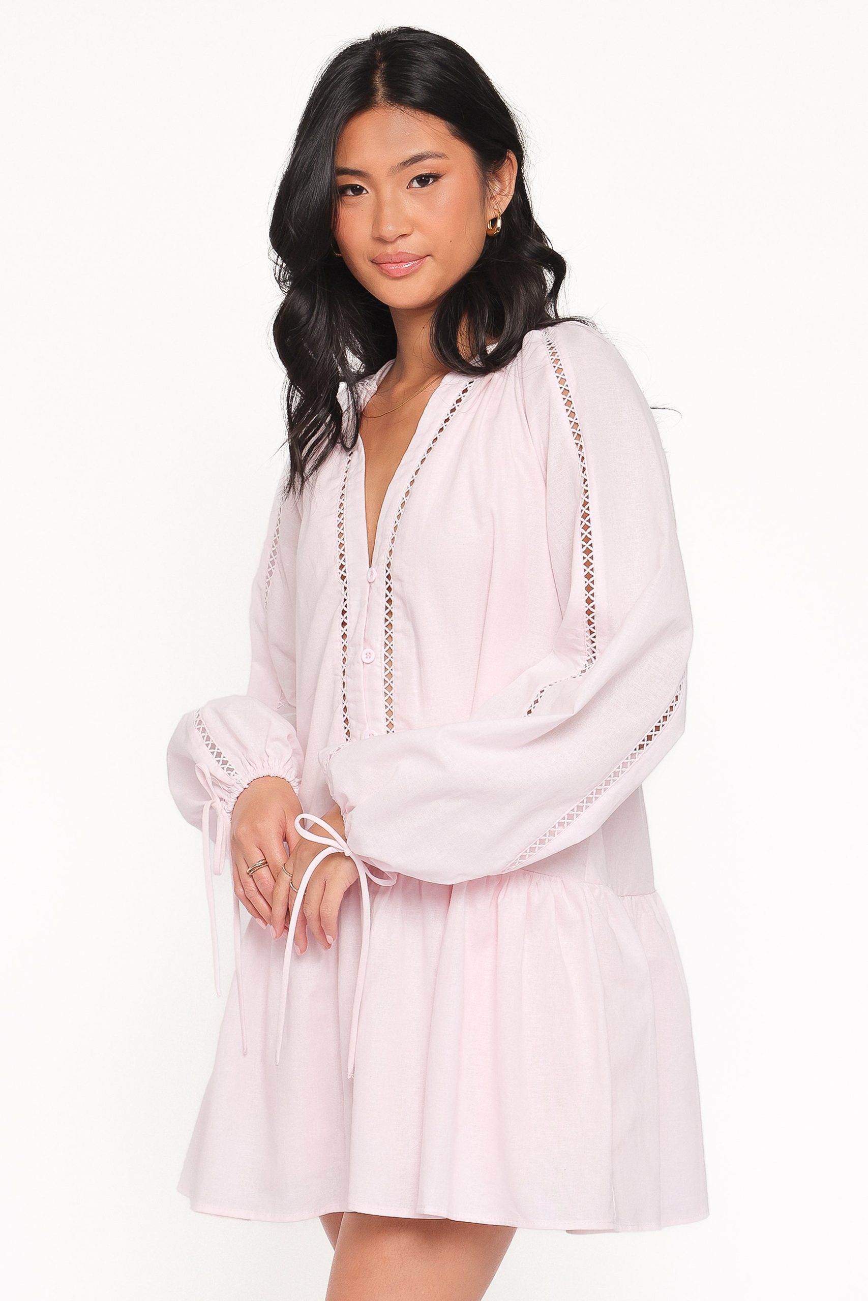 Hart Long Sleeve Mini Dress - Pink - Image 3