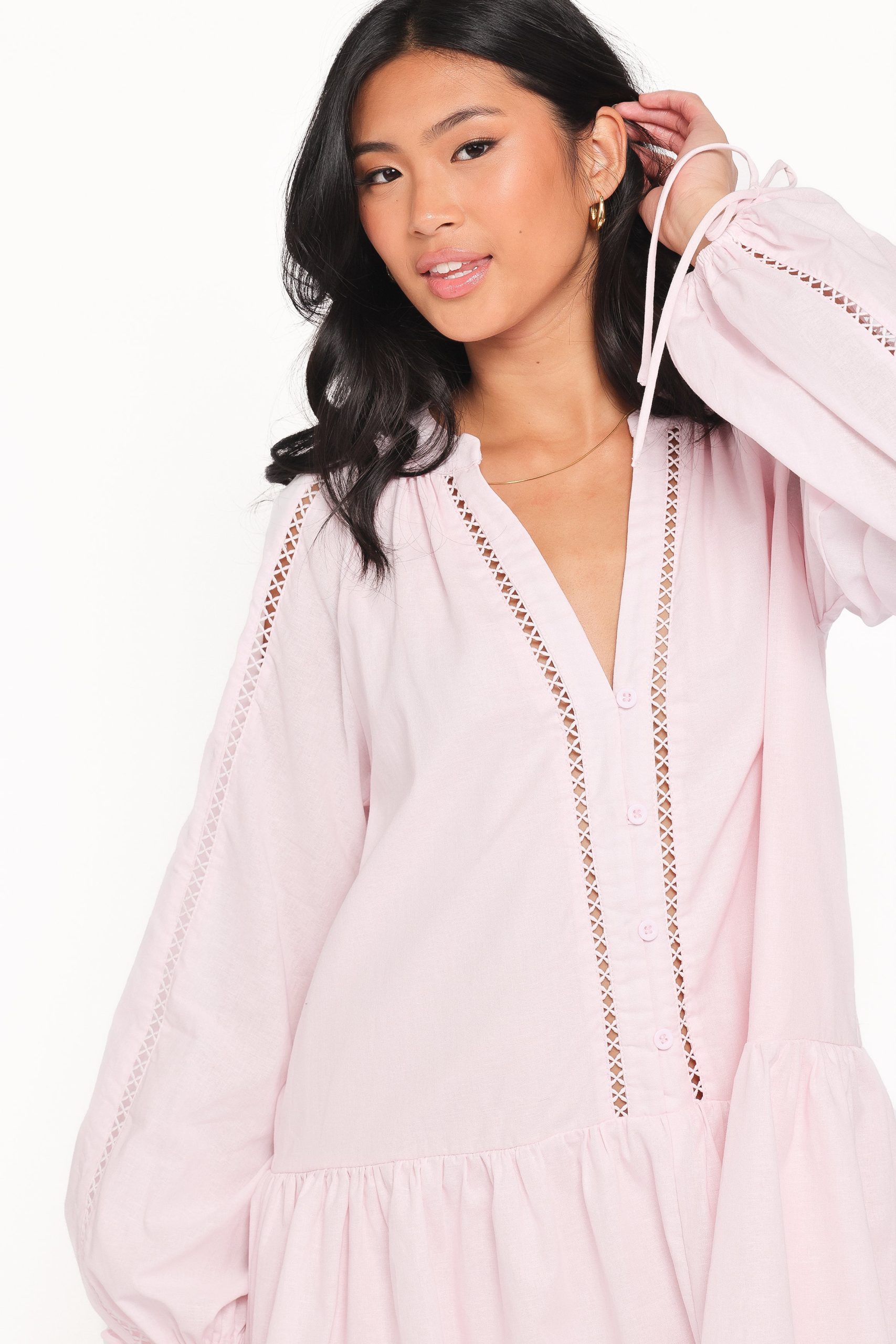 Hart Long Sleeve Mini Dress - Pink - Image 2