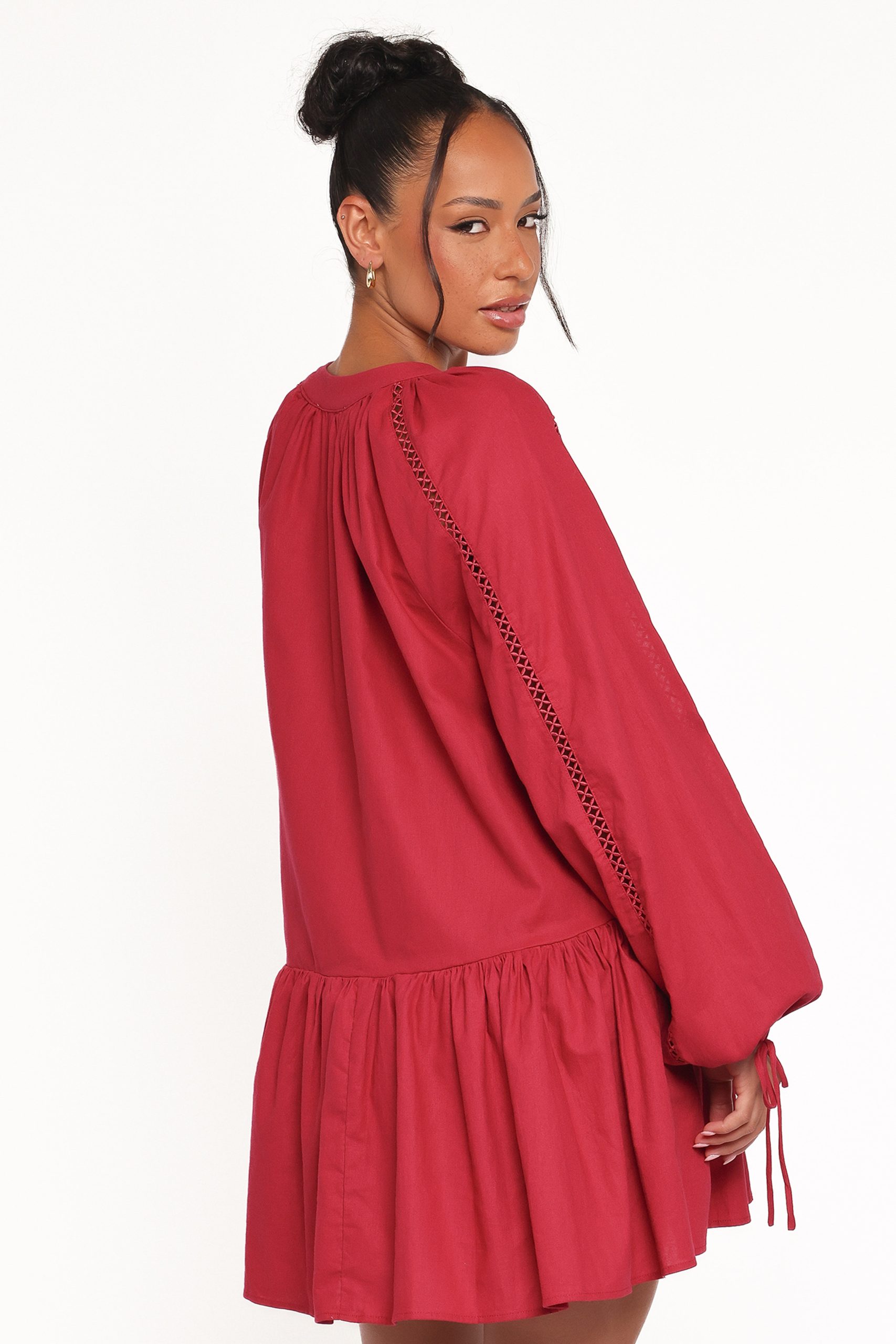 Hart Long Sleeve Mini Dress - Wine - Image 4