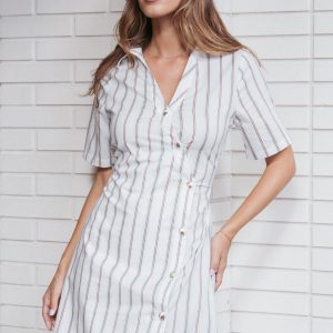 Hayes Mini Dress - Blue Stripe