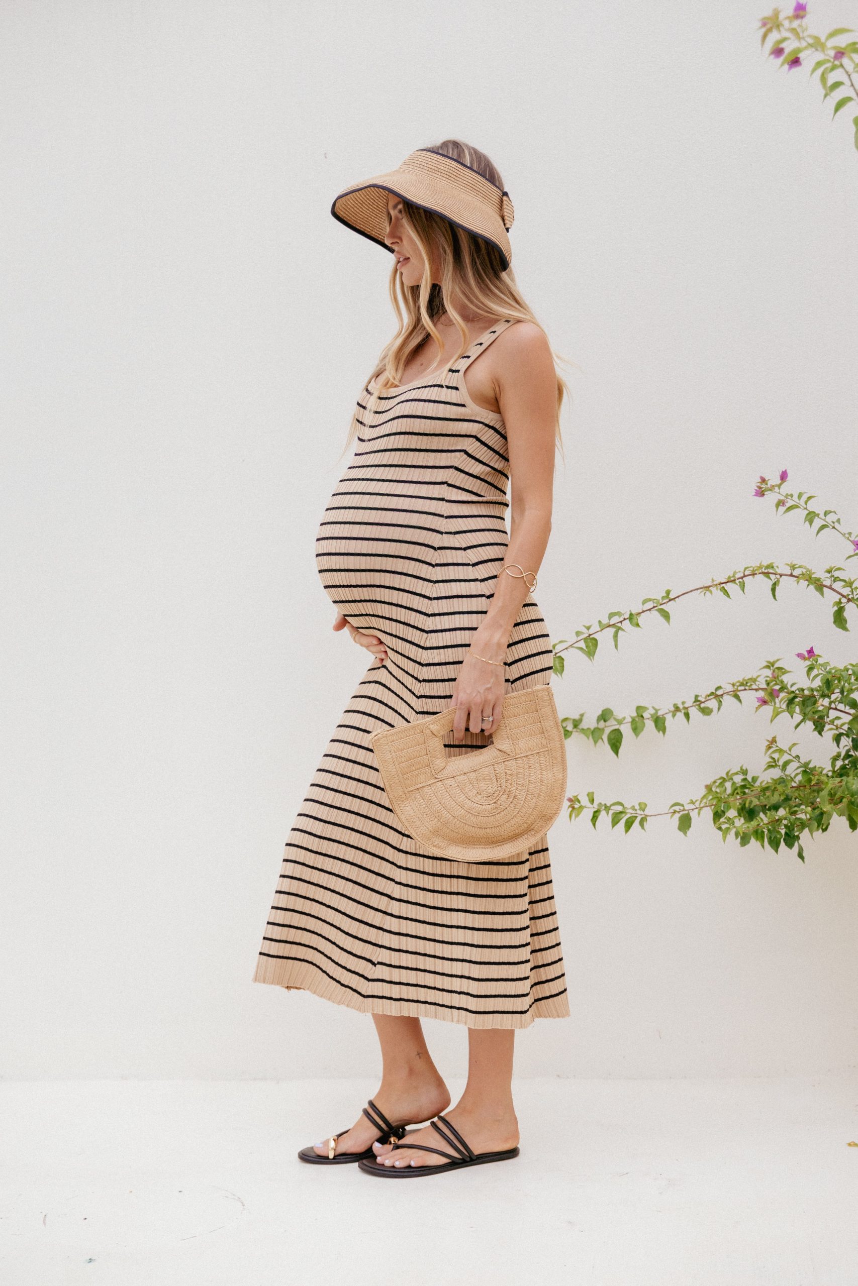 Henry Striped Midi Dress - Beige Black - Image 9