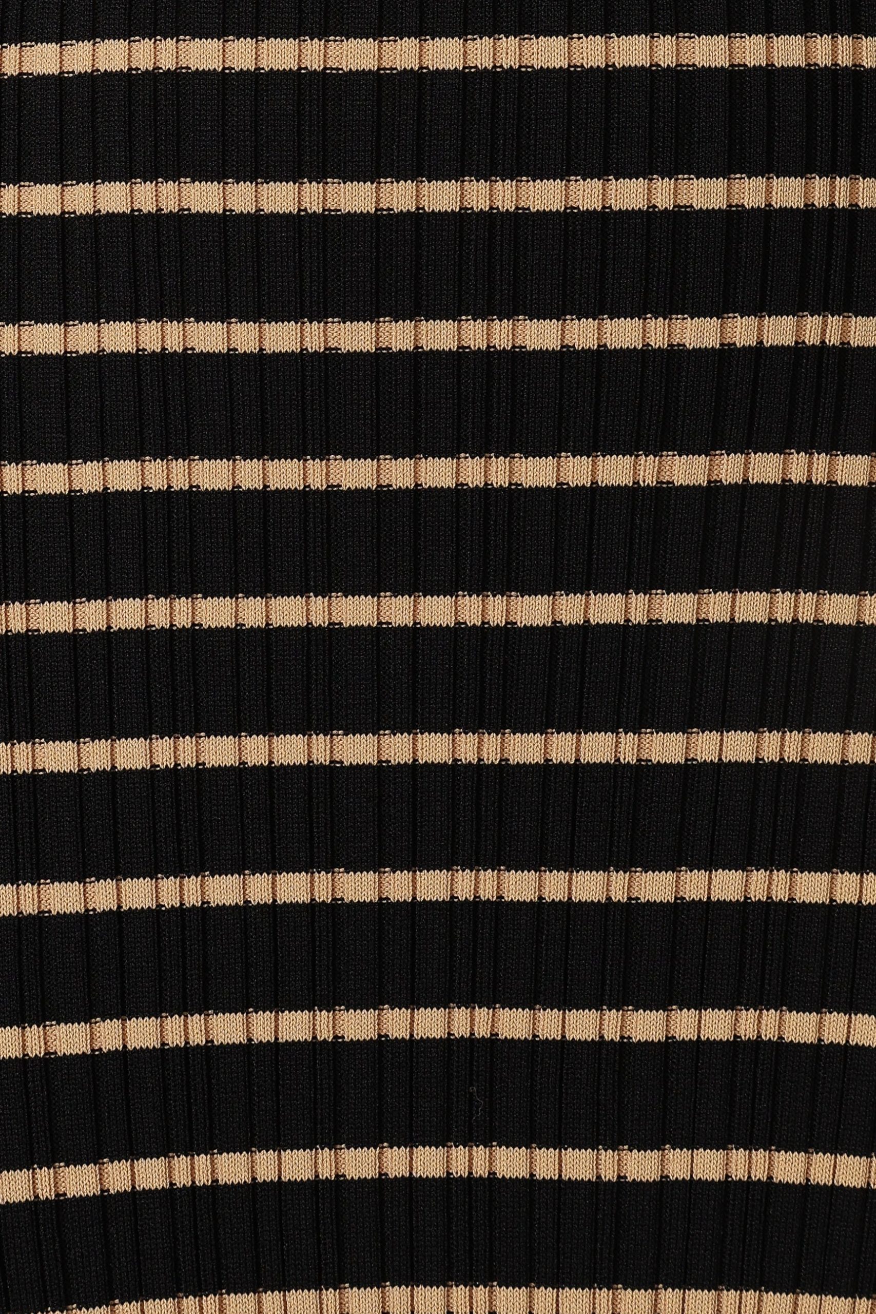 Henry Striped Midi Dress - Black Beige - Image 6