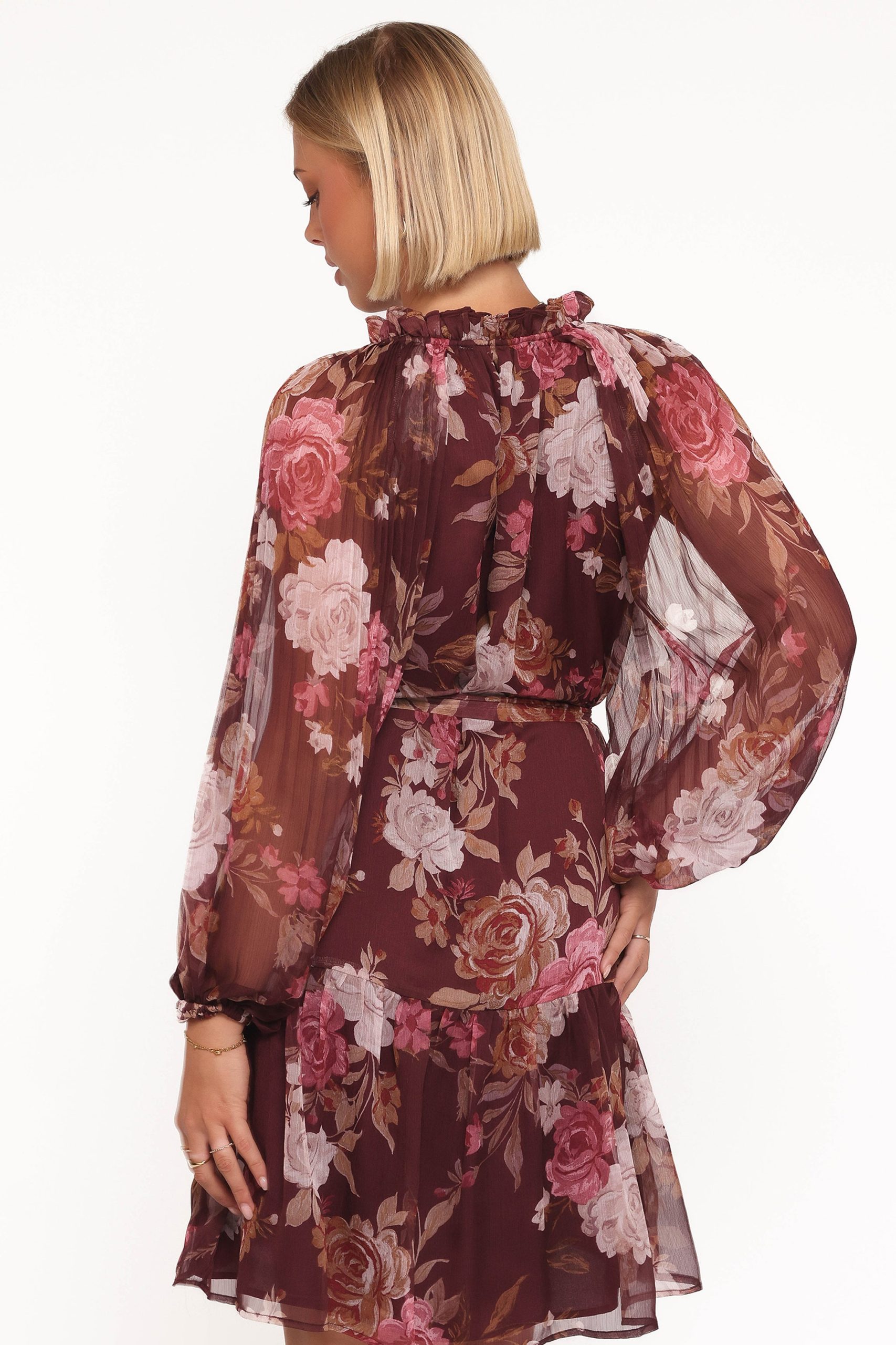 Hensely Mini Dress - Burgundy Brandy Bloom - Image 4