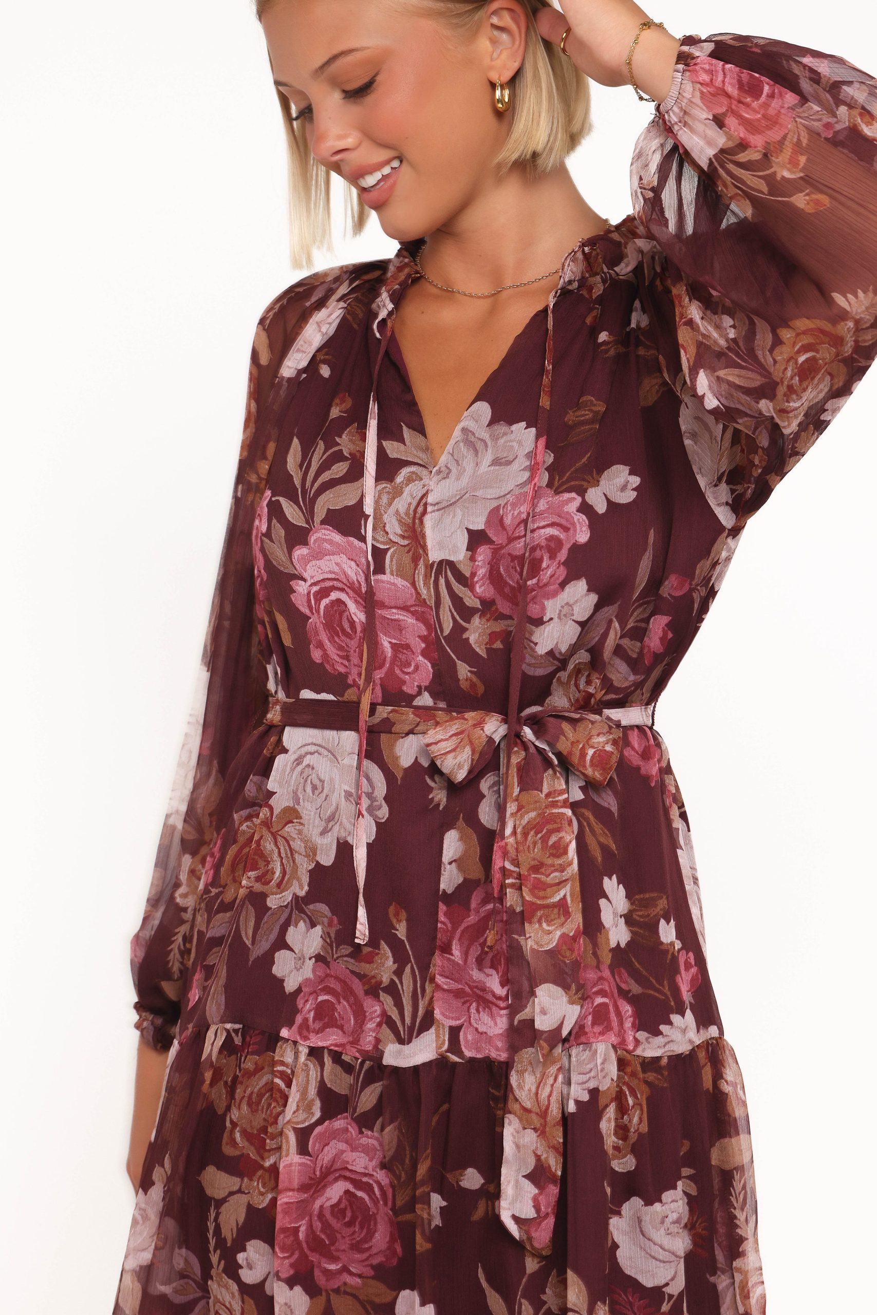 Hensely Mini Dress - Burgundy Brandy Bloom - Image 2
