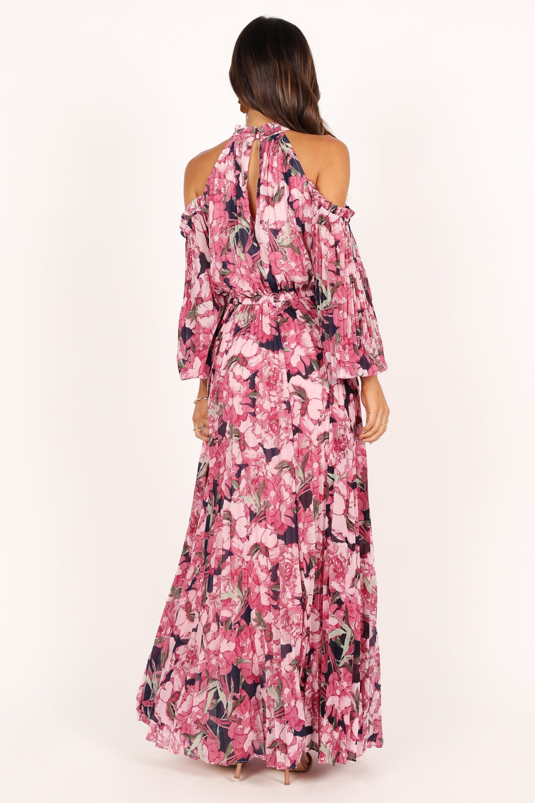 Hilary Pleated Maxi Dress - Pink Floral - Image 6