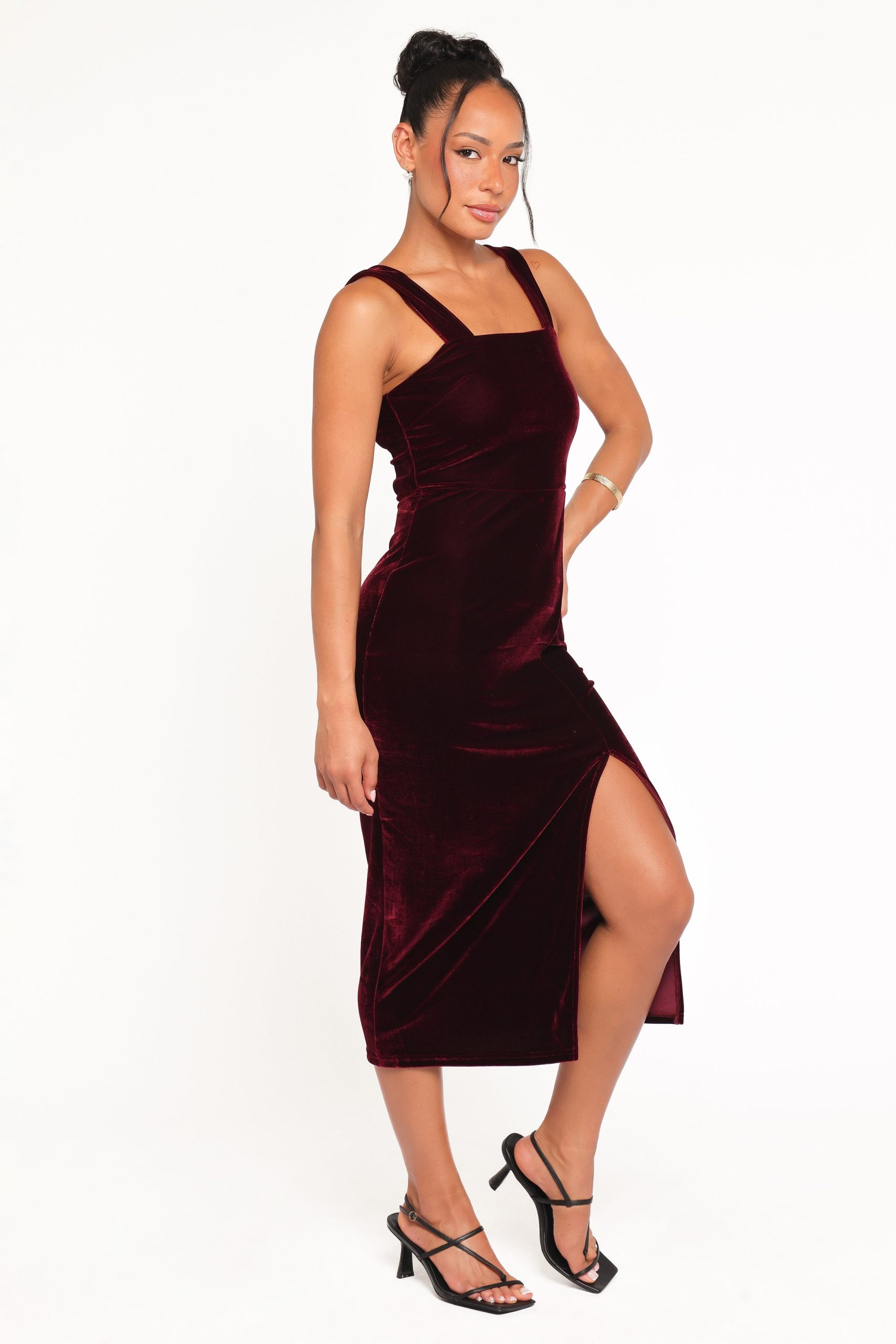 Hyatt Velvet Dress - Burgundy - Image 5
